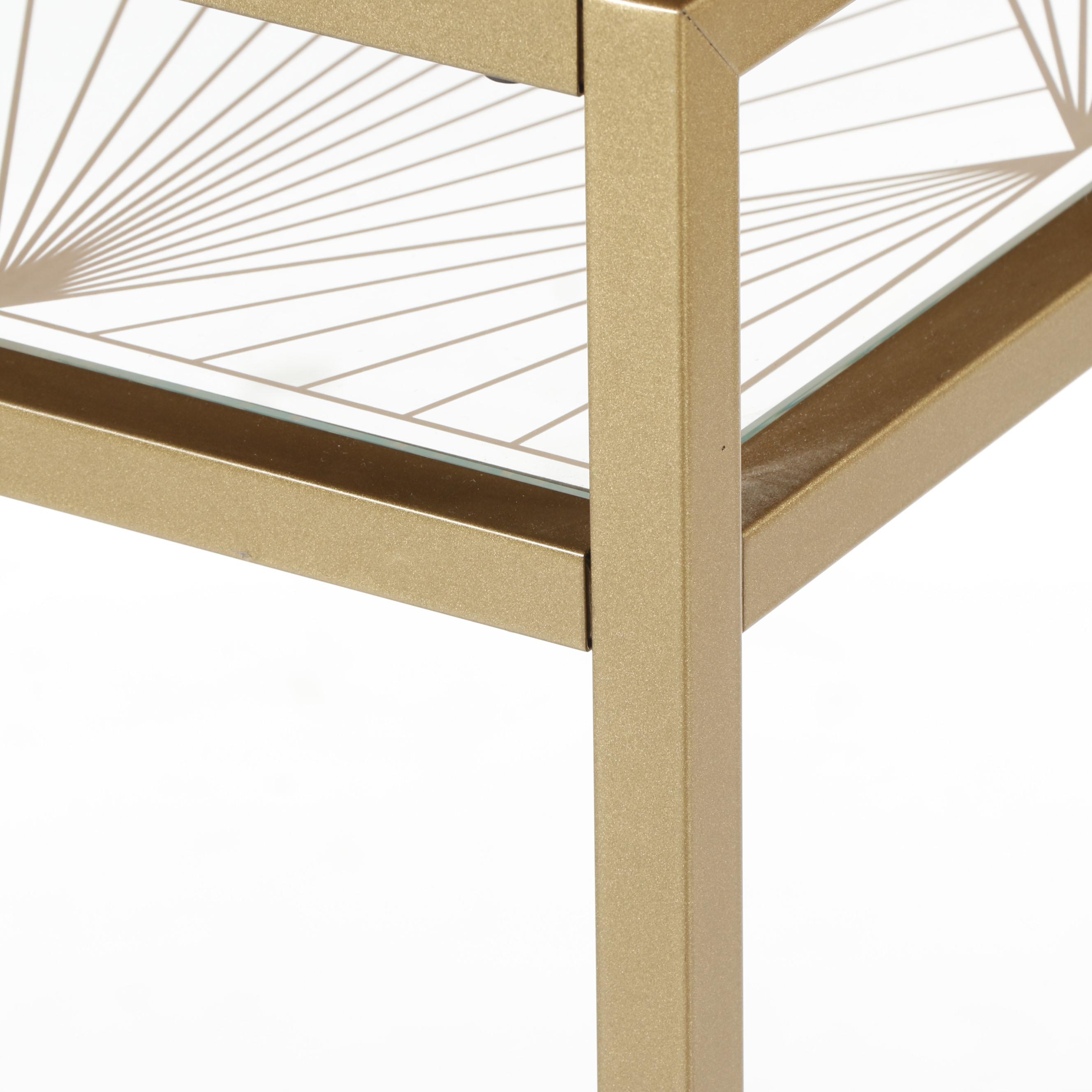 Modern Art Deco Style Gold Tone Metal Bar Cart