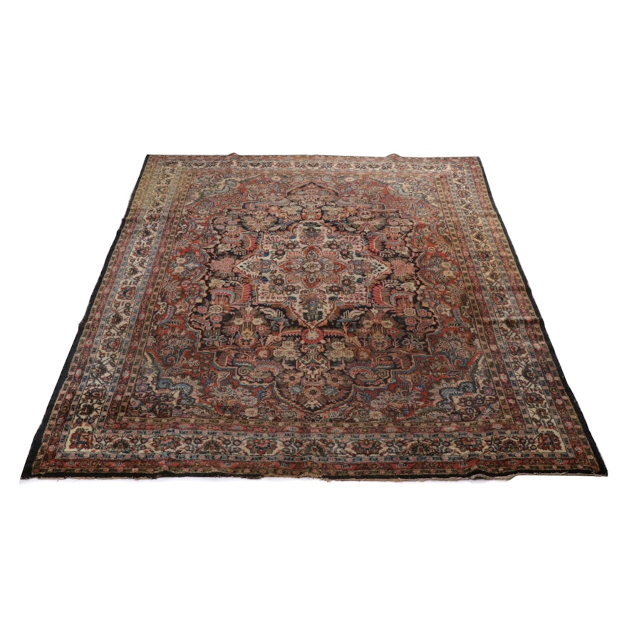 8'9 x 11'11 Hand-Knotted Persian Malayer Room Sized Rug, circa 1920