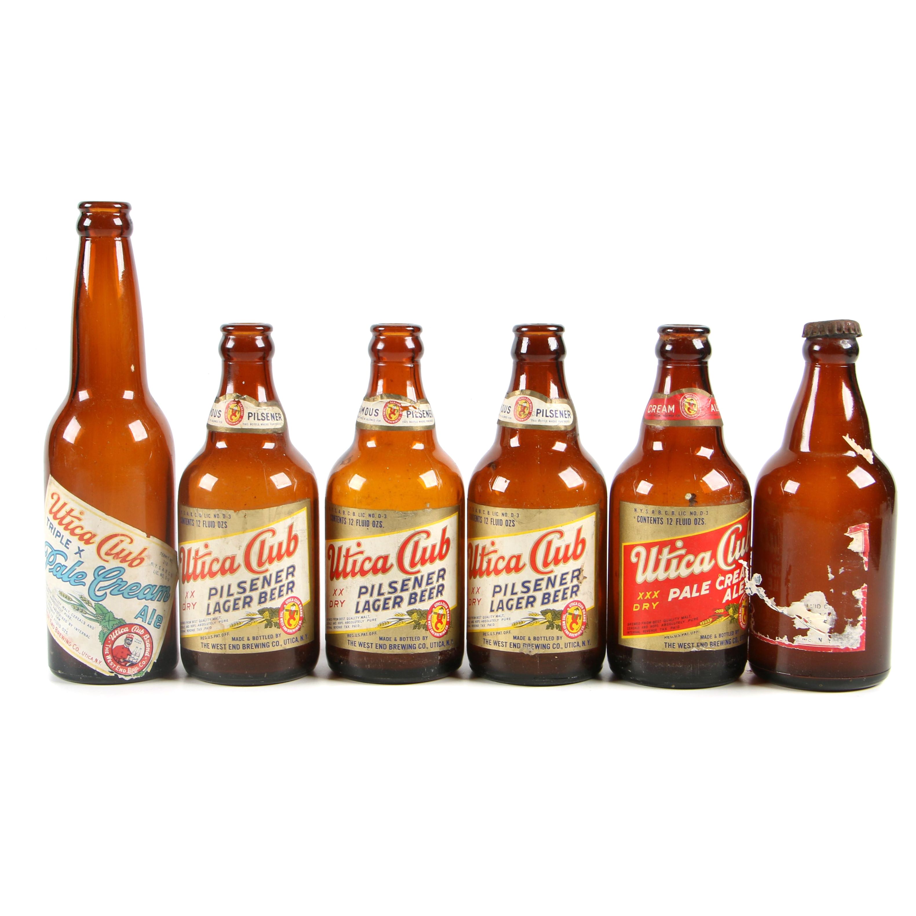 Utica Club Pilsener Lager and Triple X Pale Cream Ale Bottles, Mid-Century