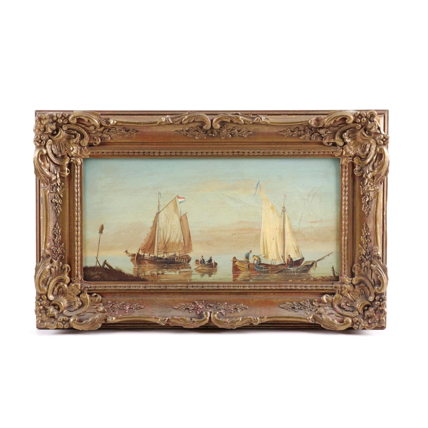 19th Century Seascape Oil Painting