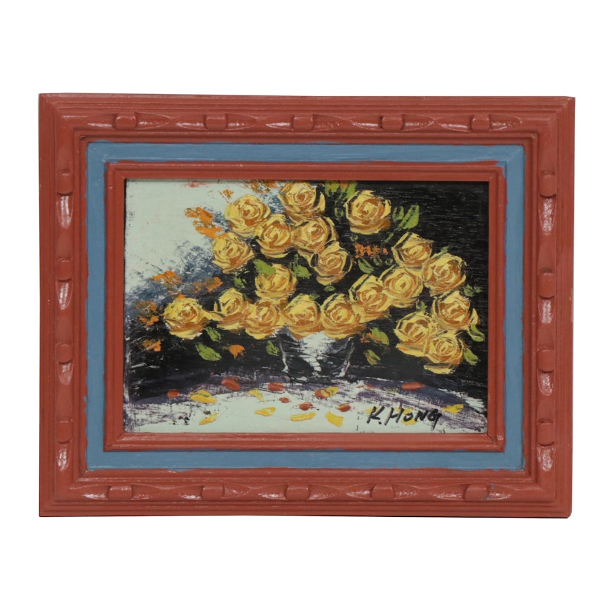 Impressionist Style Floral Still Life Oil Painting