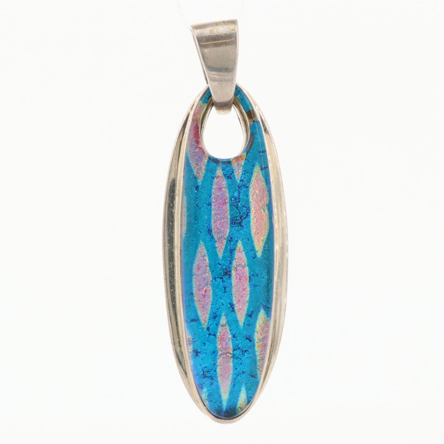 Sterling Silver Dichroic Glass Pendant
