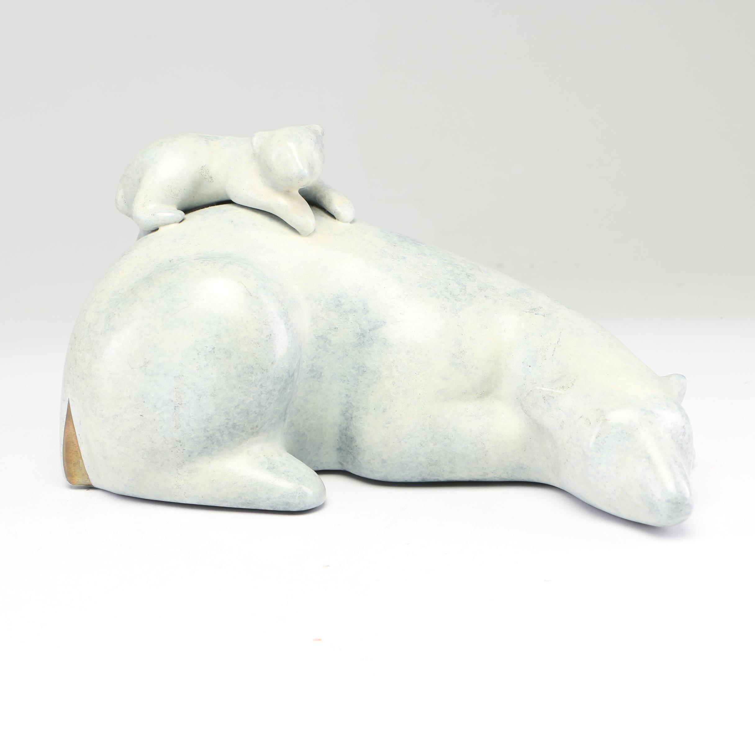 Loet Vanderveen Cast Bronze Polar Bear Mother and Cub