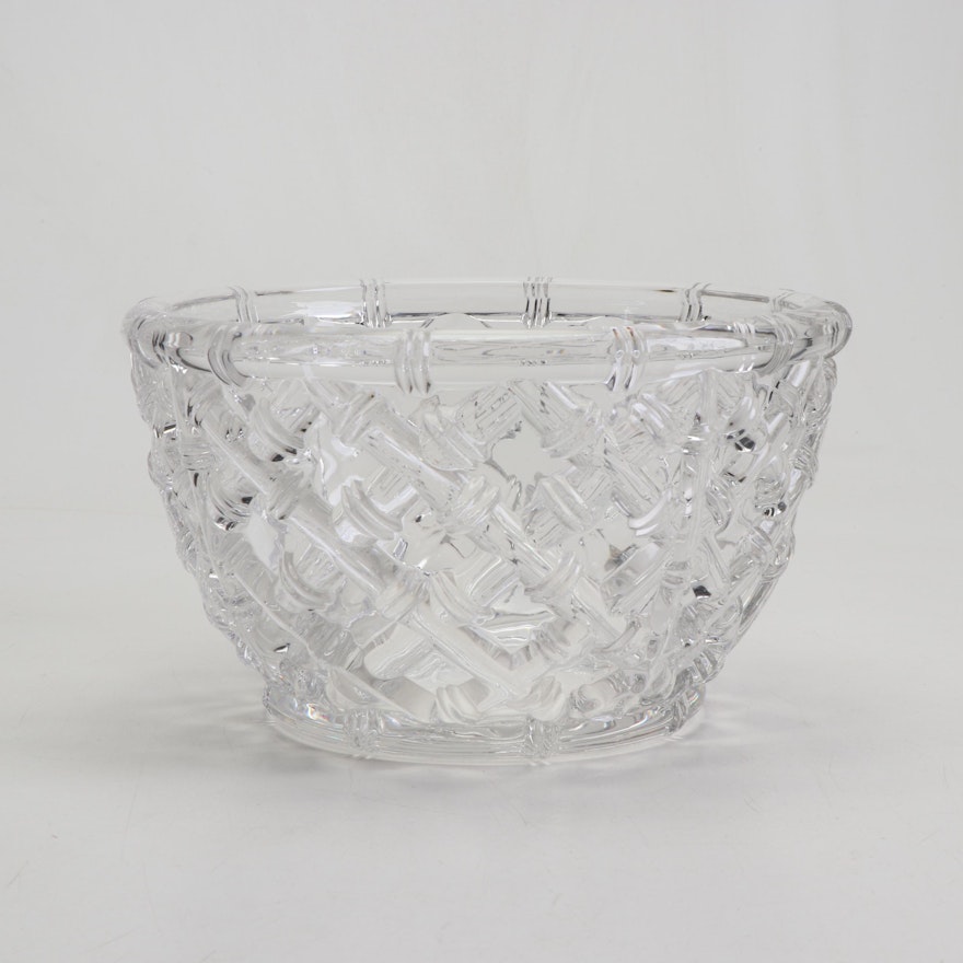 Tiffany & Co. "Bamboo" Crystal Centerpiece Bowl