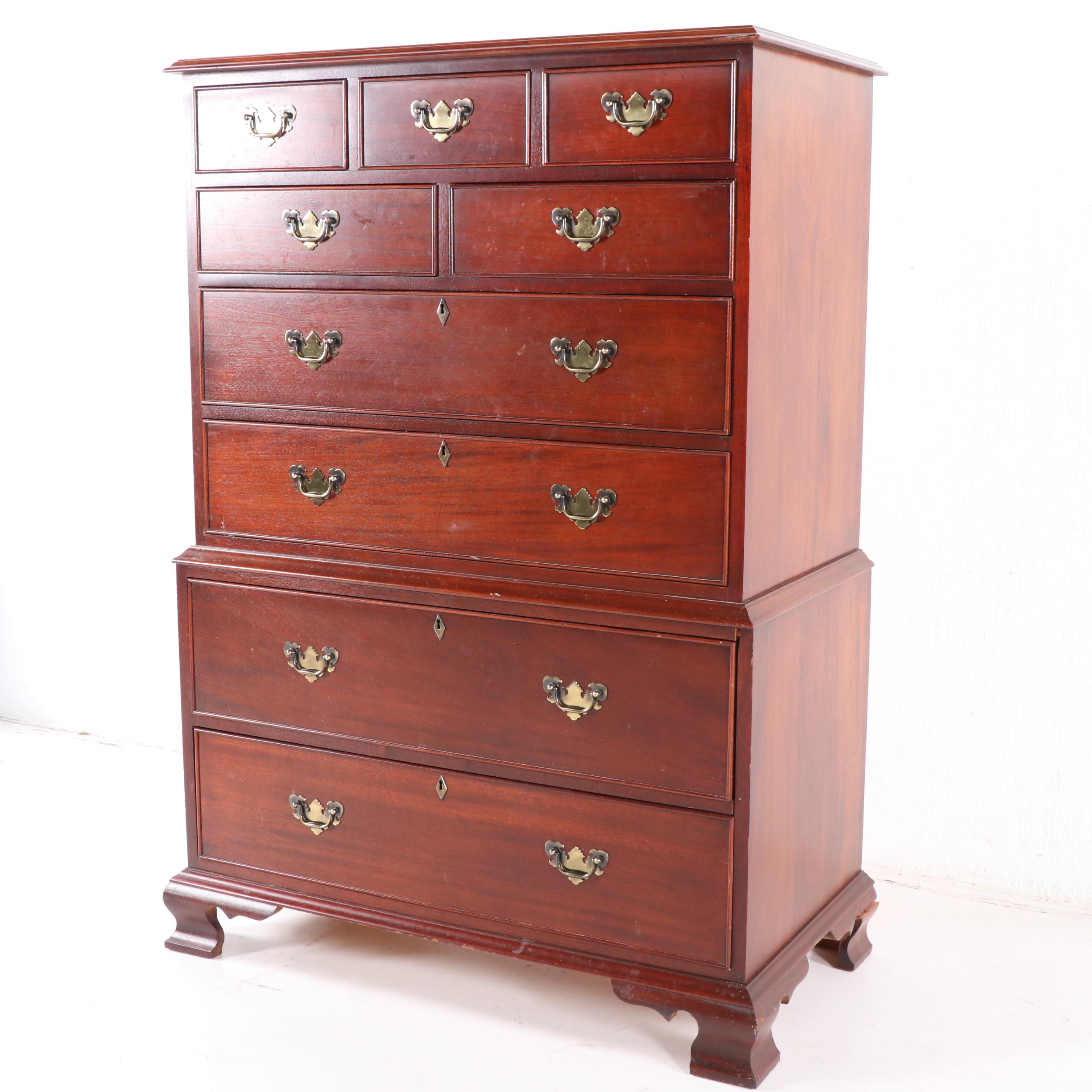 Craftique Mahogany Federal Style Chest on Chest, Mid 20th Century