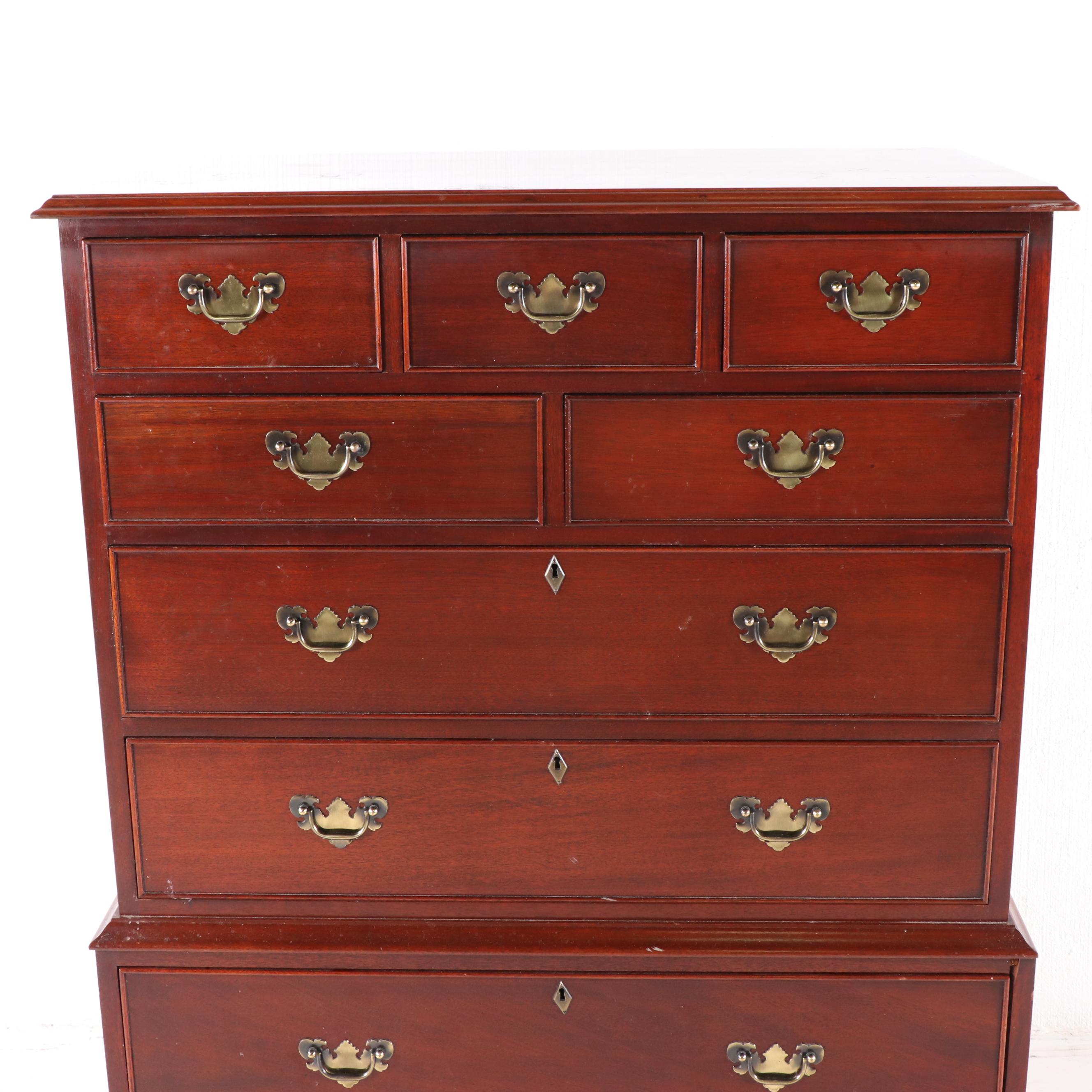 Craftique Mahogany Federal Style Chest on Chest, Mid 20th Century
