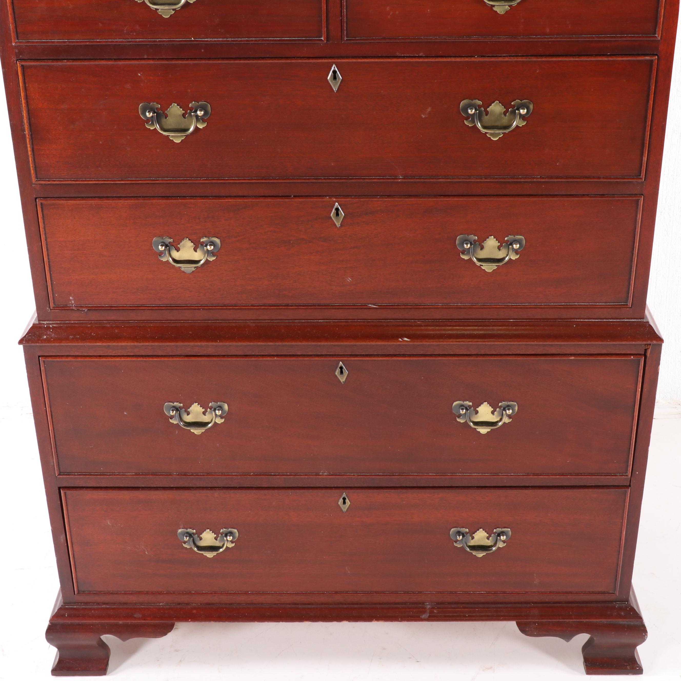 Craftique Mahogany Federal Style Chest on Chest, Mid 20th Century