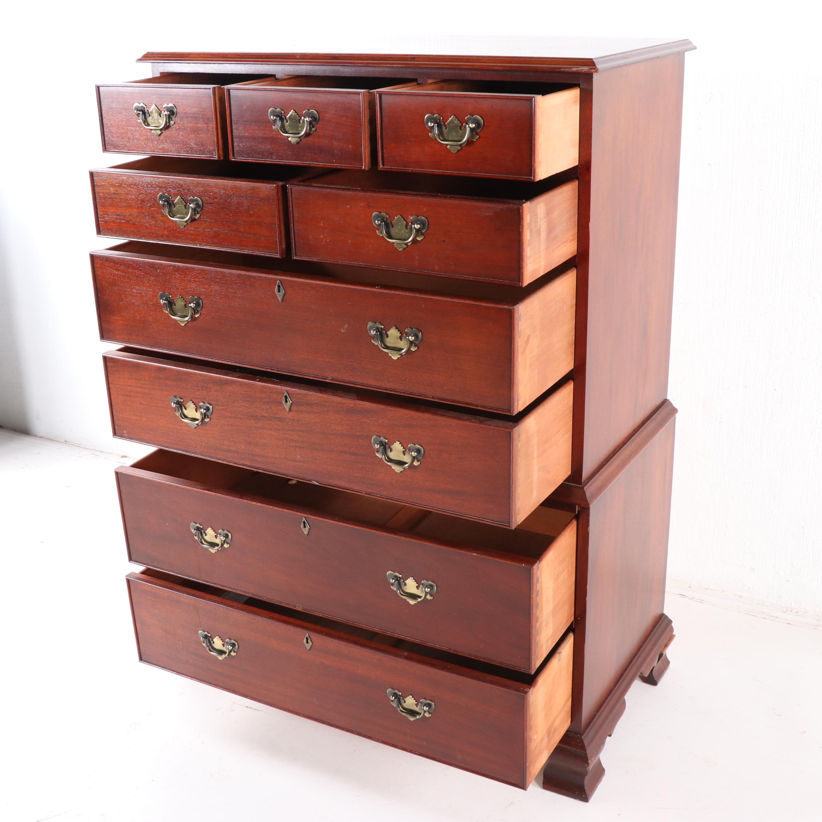 Craftique Mahogany Federal Style Chest on Chest, Mid 20th Century