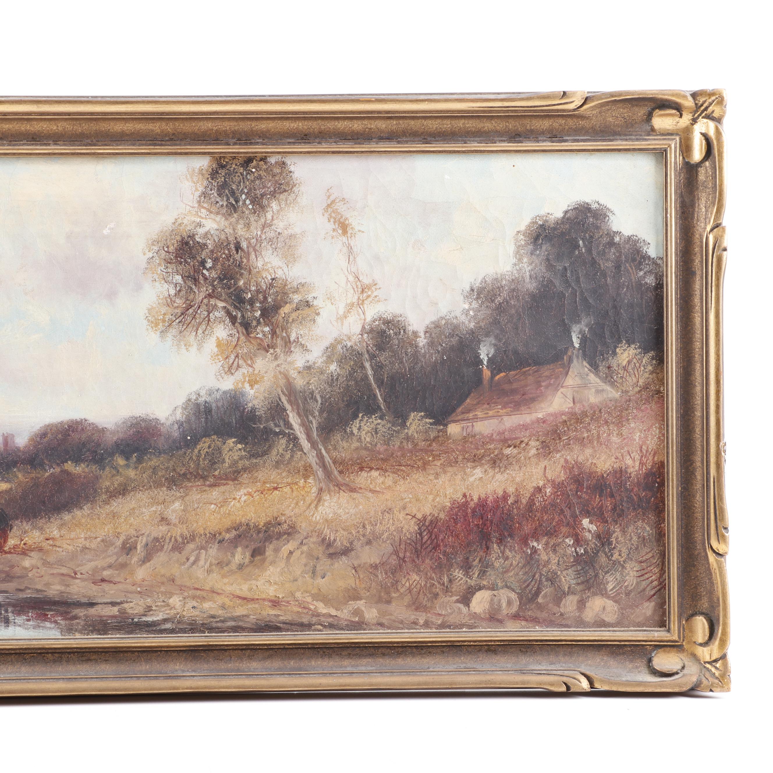 J. Herbert Late 19th Century Landscape Oil Painting