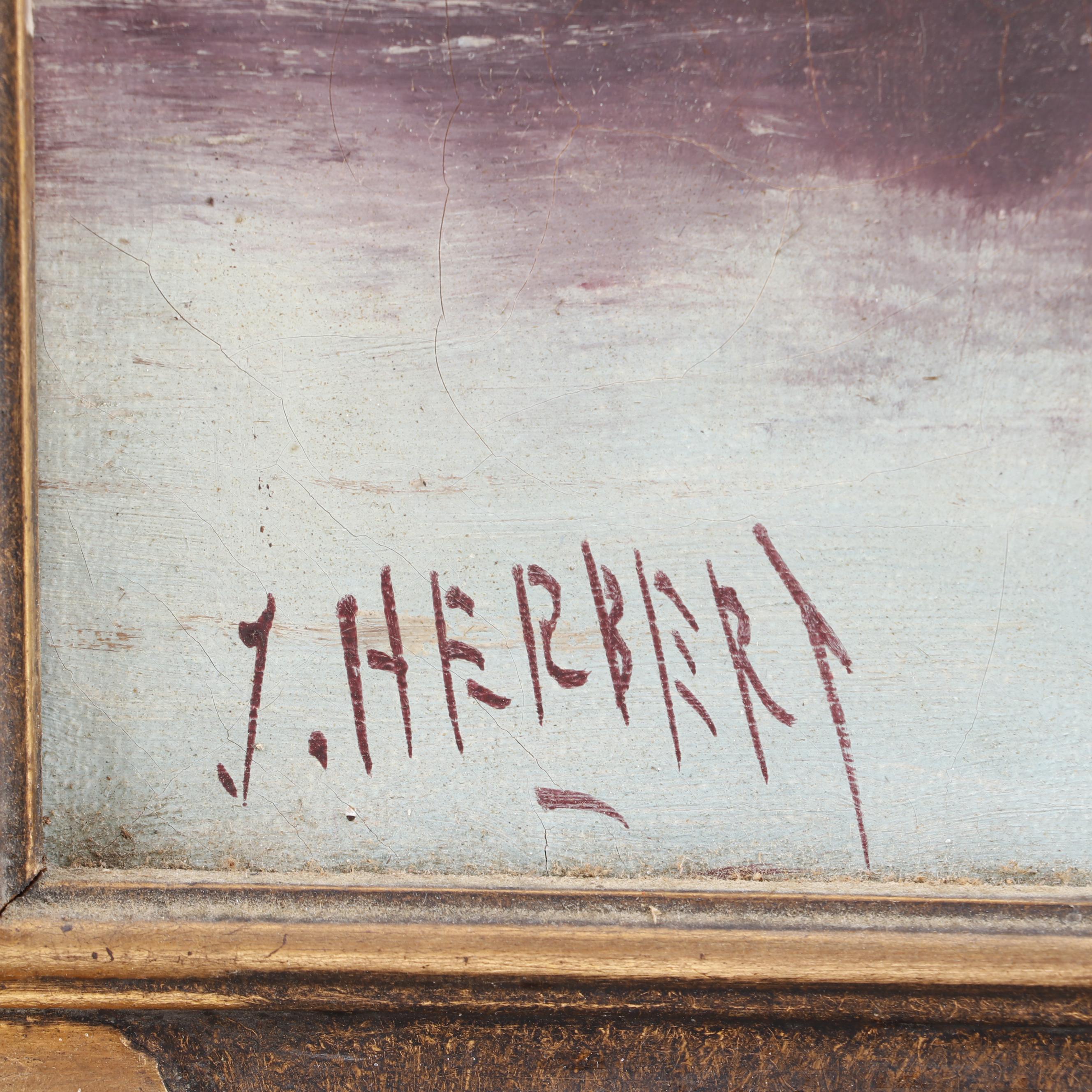 J. Herbert Late 19th Century Landscape Oil Painting