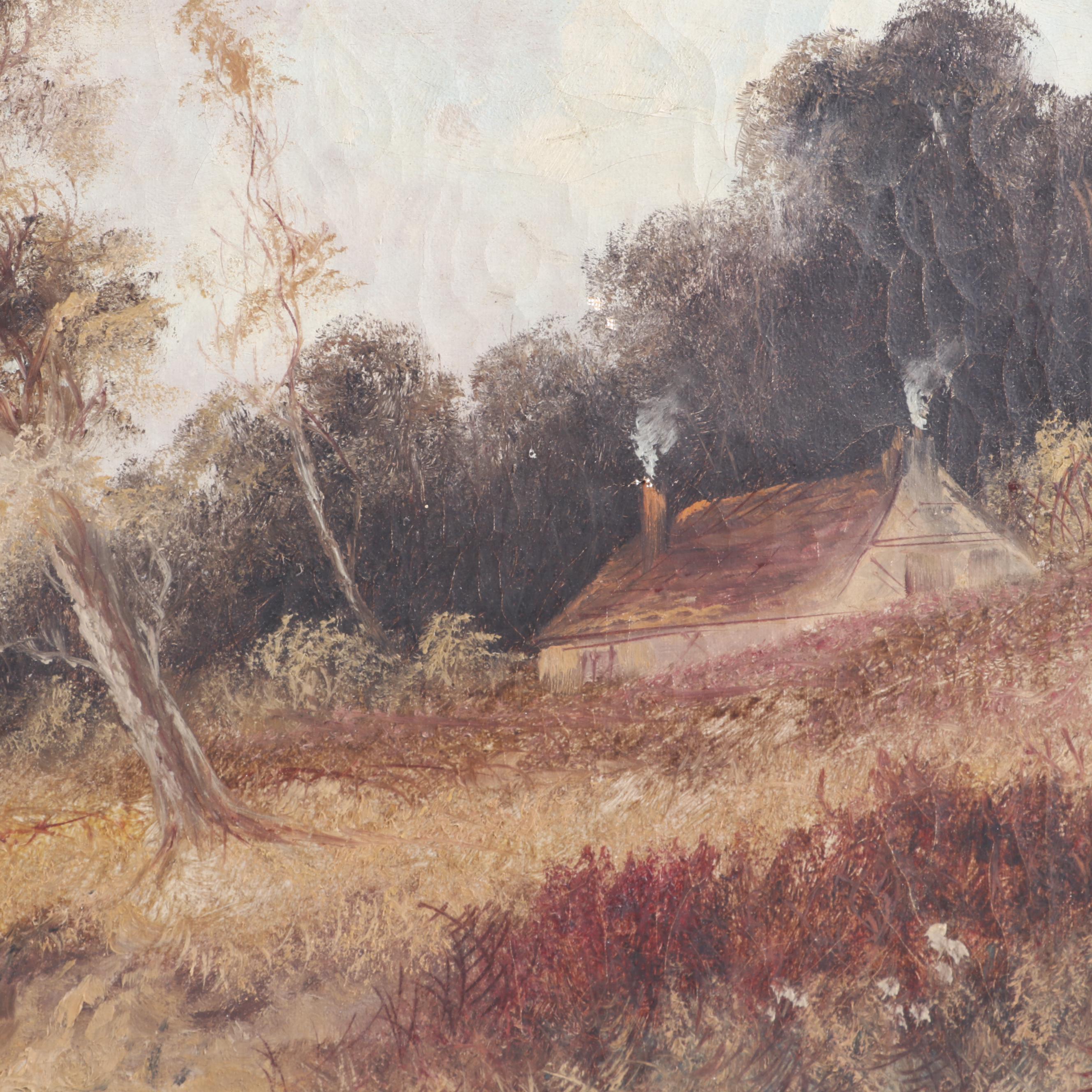 J. Herbert Late 19th Century Landscape Oil Painting