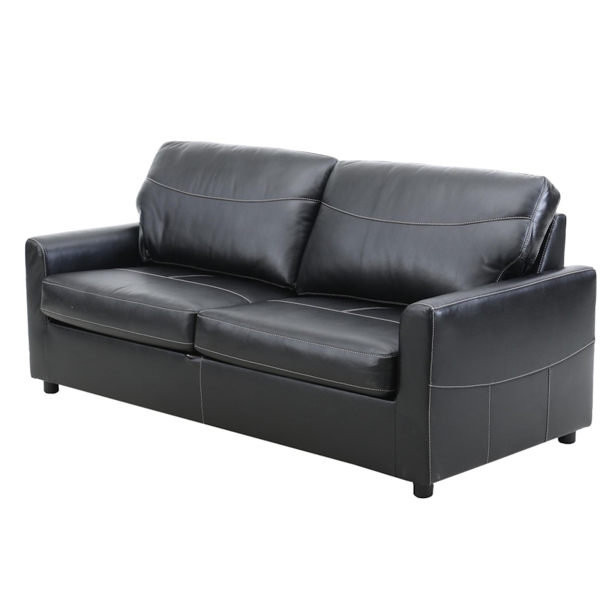 Clack Faux Leather Loveseat, Contemporary