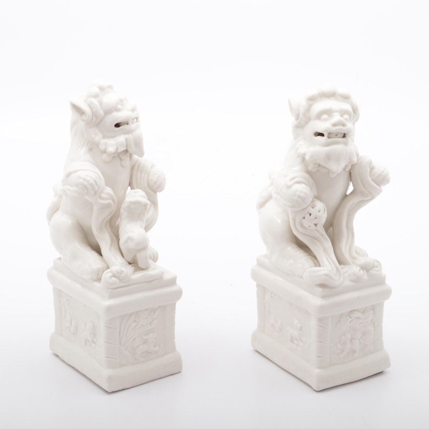 Chinese Ceramic Guardian Lion Figures