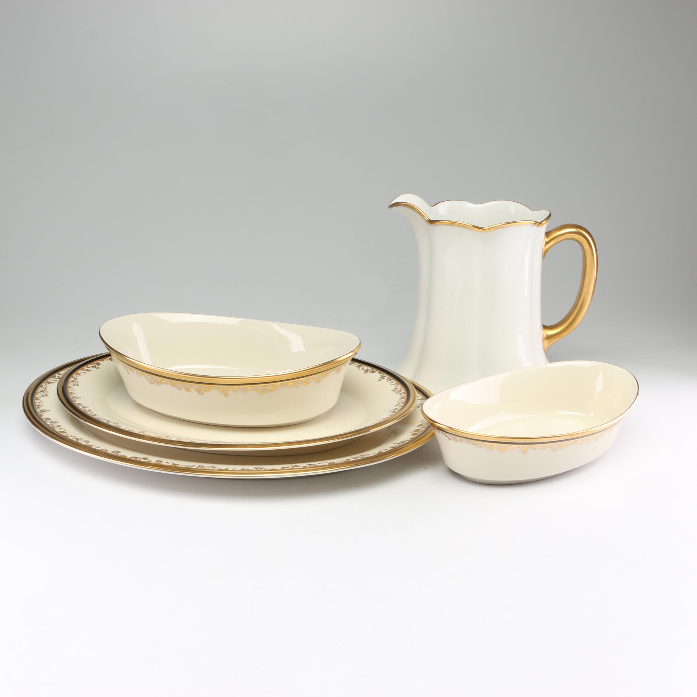 Lenox "Eclipse" Porcelain Serveware and Haviland Limoges Pitcher