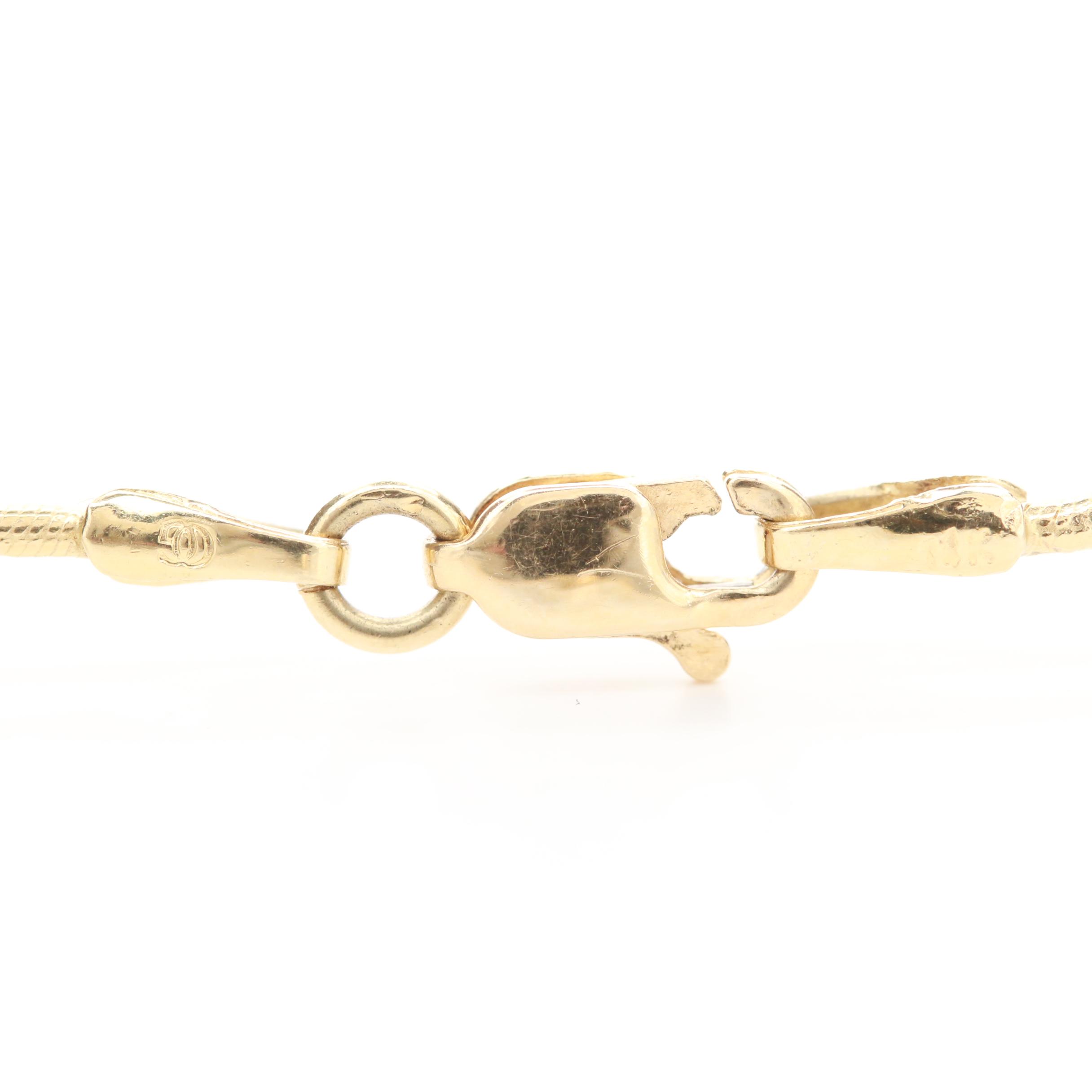 14K Yellow Gold Diamond Puffy Heart Slide Pendant Necklace
