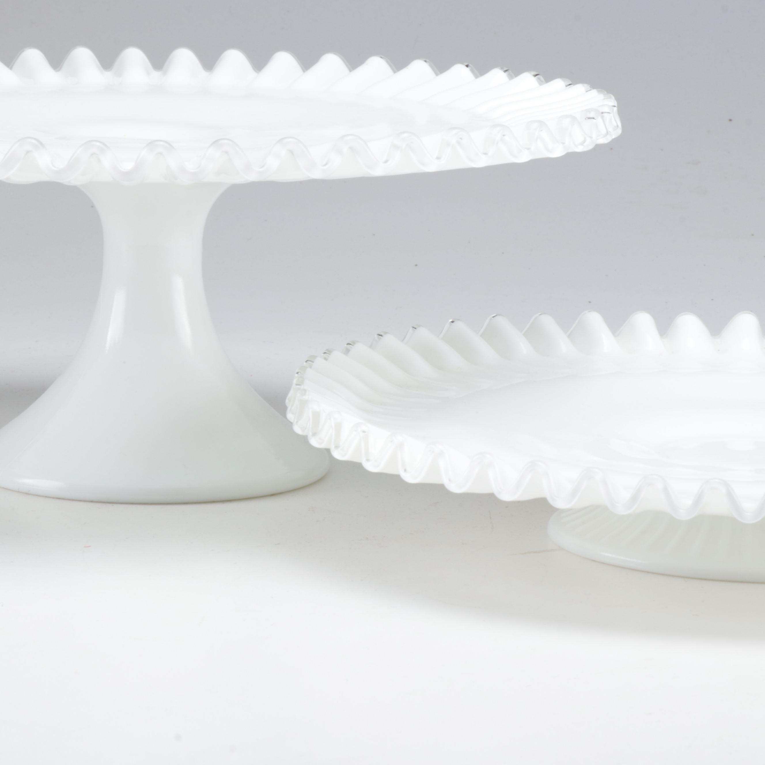 Fenton "Silver Crest" Cake Plate and Low Cake Plate, 1942-1986