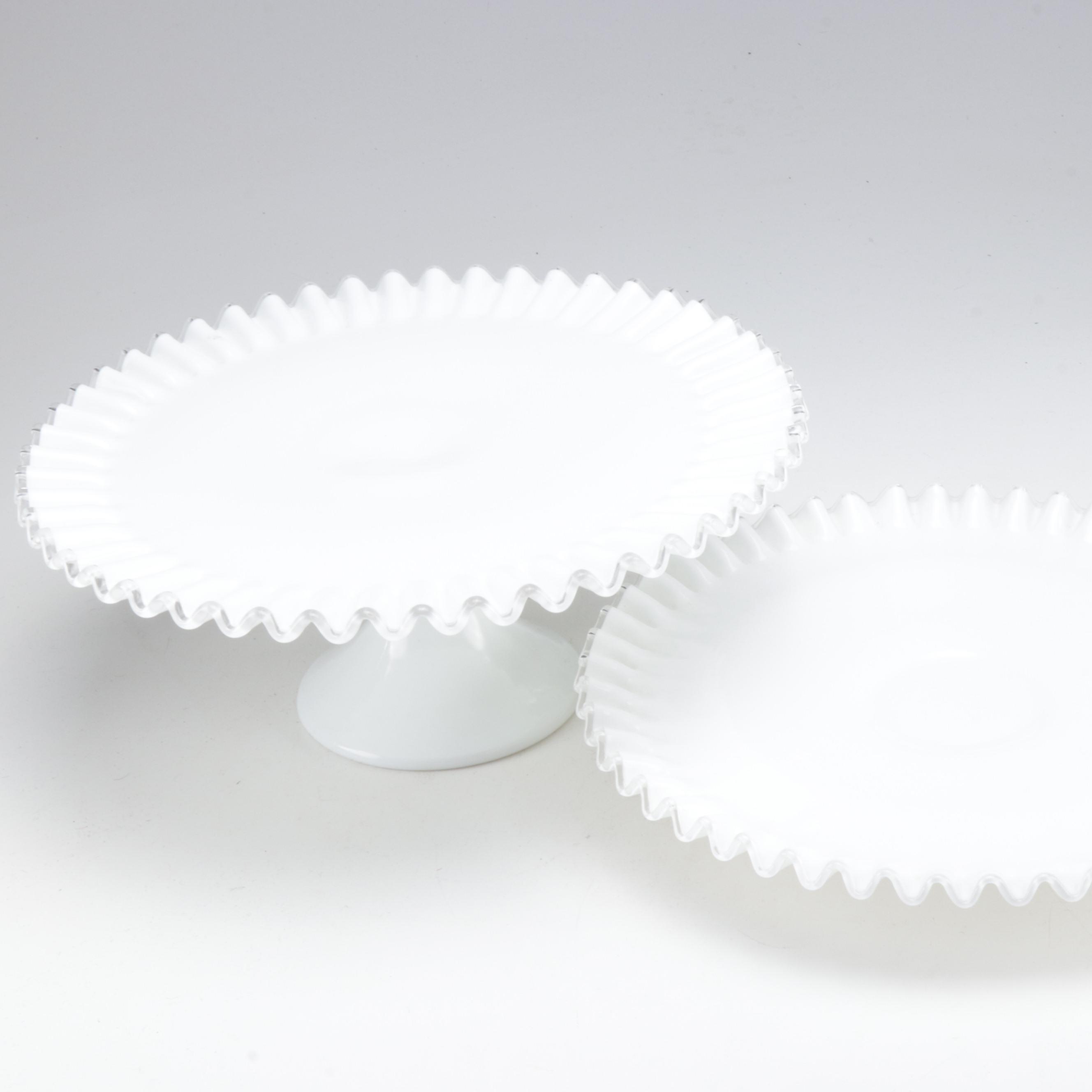 Fenton "Silver Crest" Cake Plate and Low Cake Plate, 1942-1986