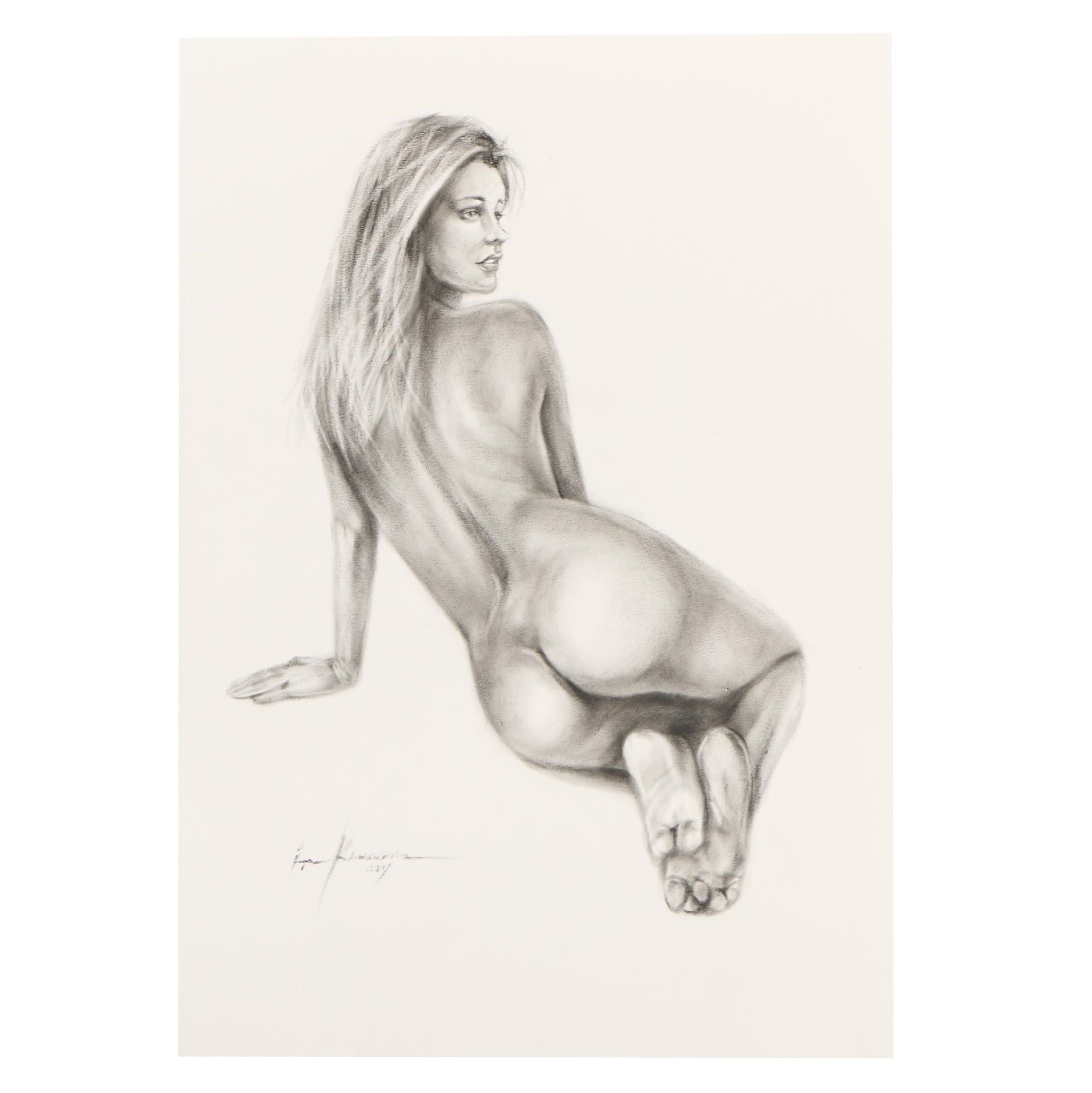 Inga Khanarina Nude Female Oil Painting