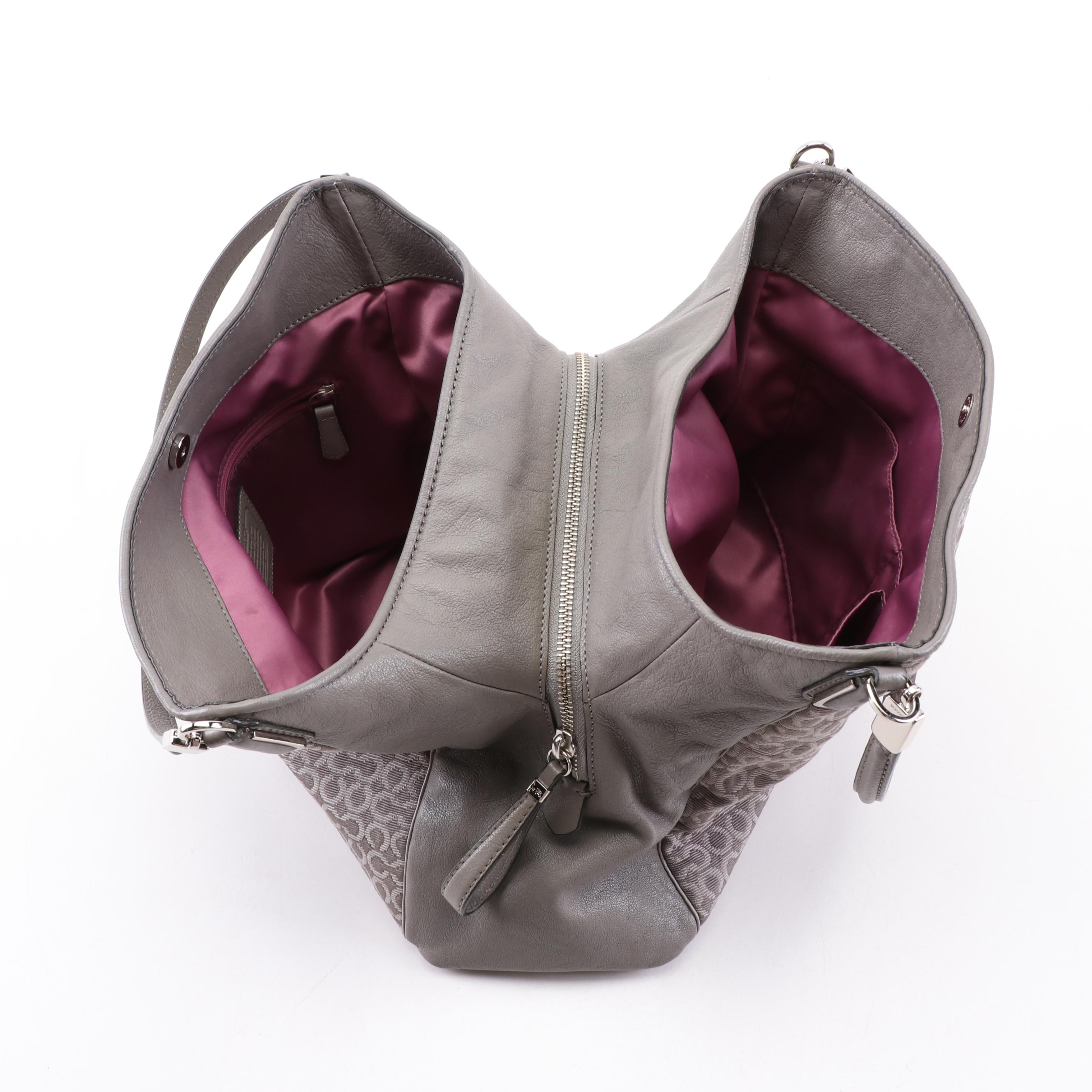 Coach Madison Op Art Canvas and Leather Shoulder Bag