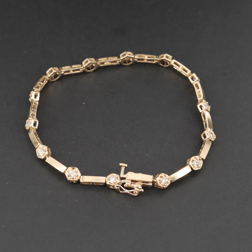 10K Yellow Gold Diamond Bracelet