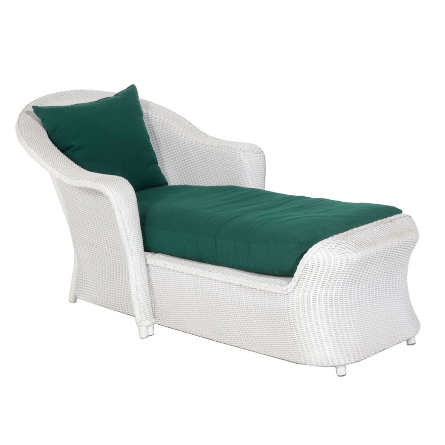 Wicker Chaise Lounge Chair with Cushion