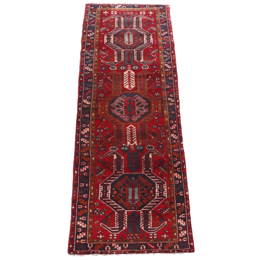 Hand-Knotted Caucasian Lenkoran Wool Carpet Runner