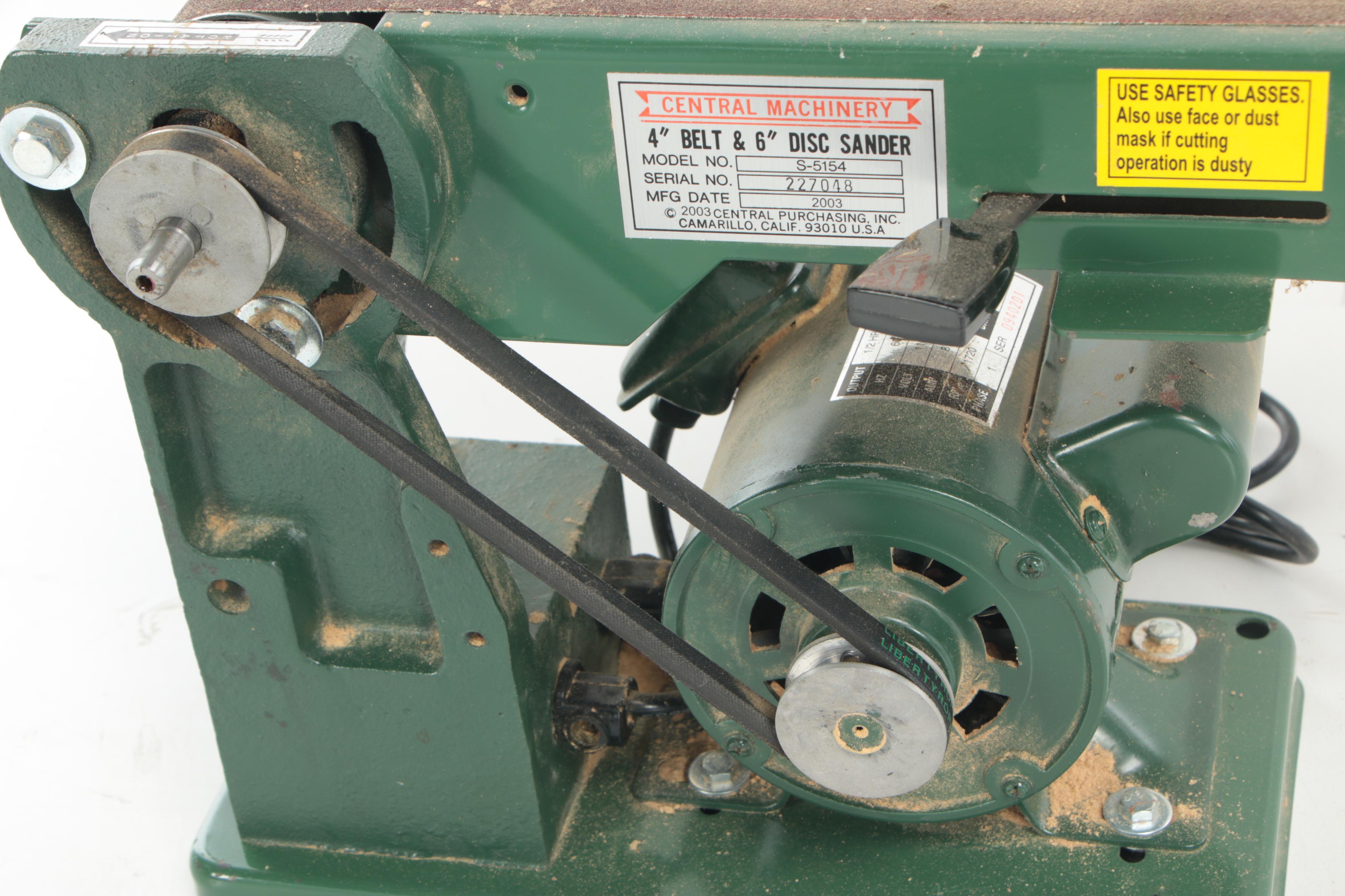 Central Machinery 4" Belt 6" Disc Sander S-5154