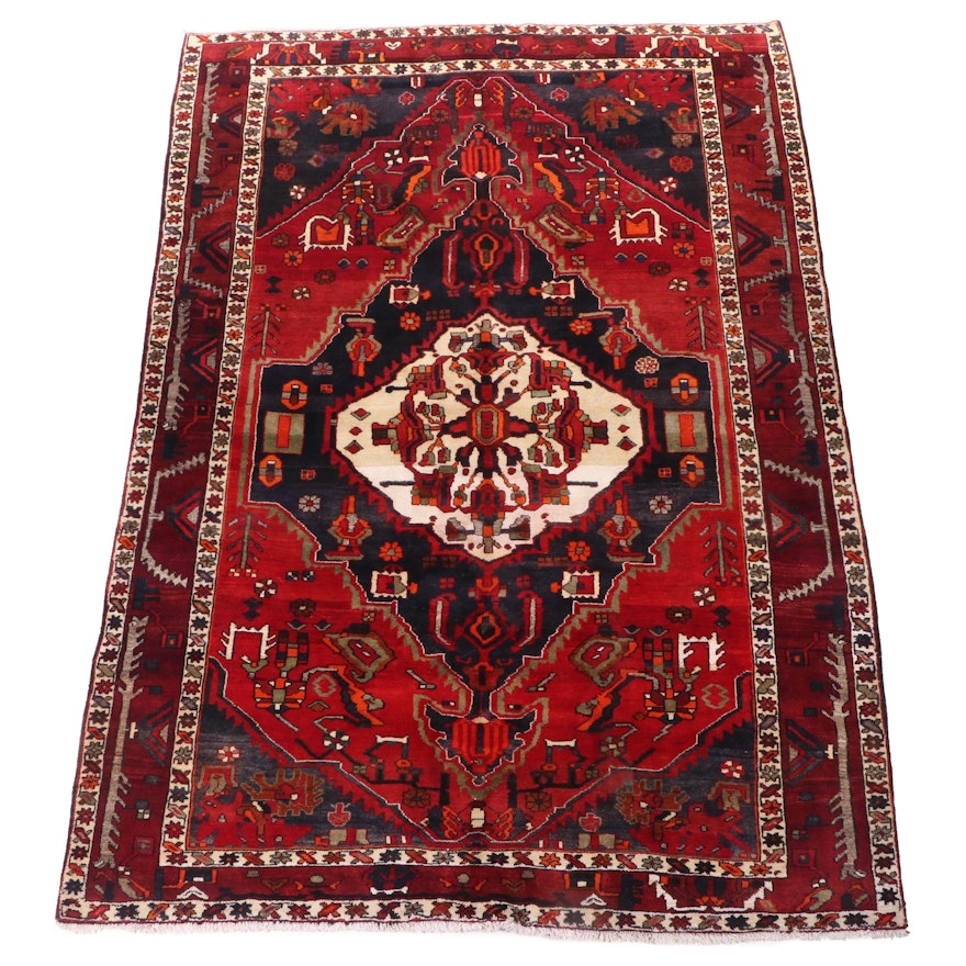 Hand-Knotted Persian Bakhtiari Wool Rug