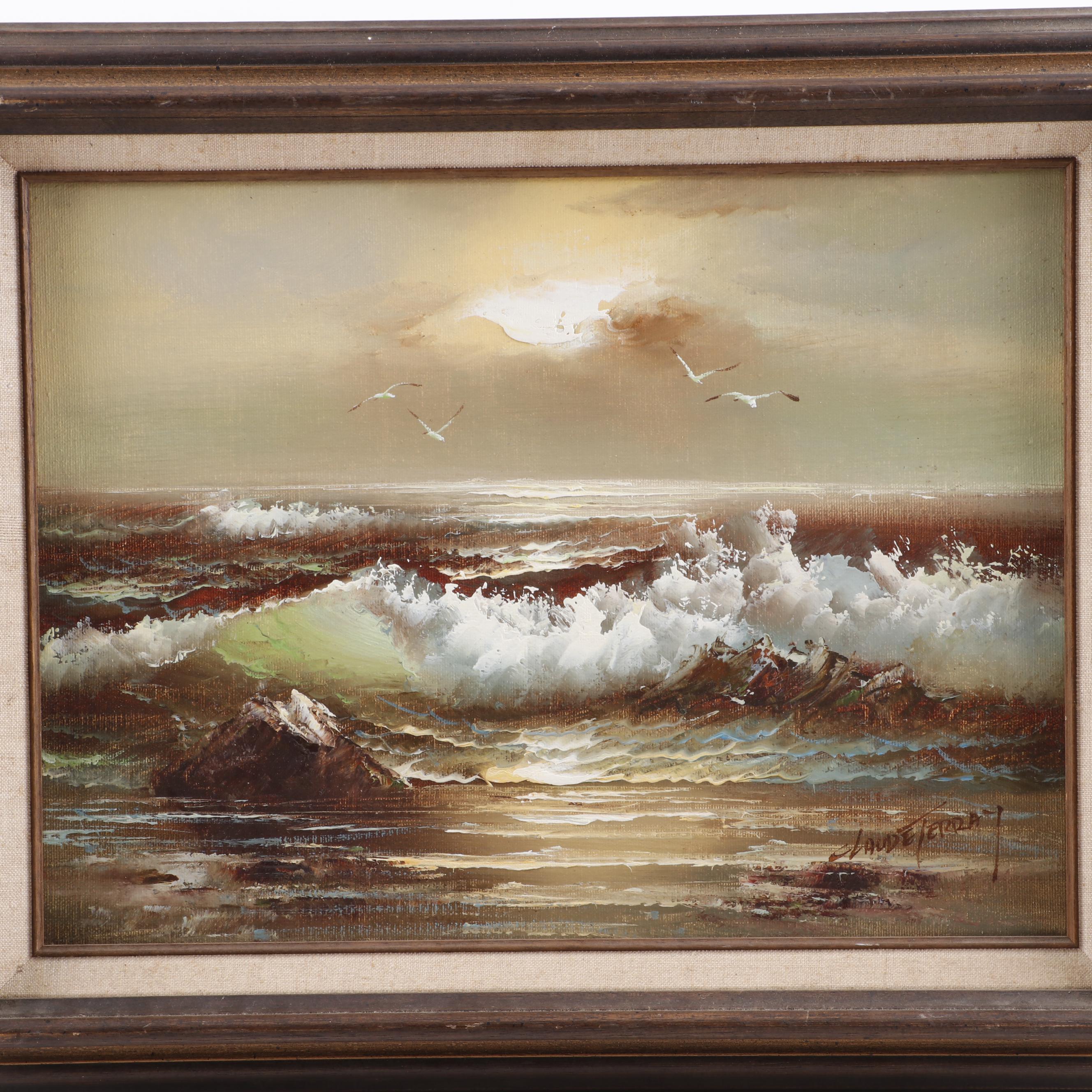 Claude Terray Seascape Oil Painting