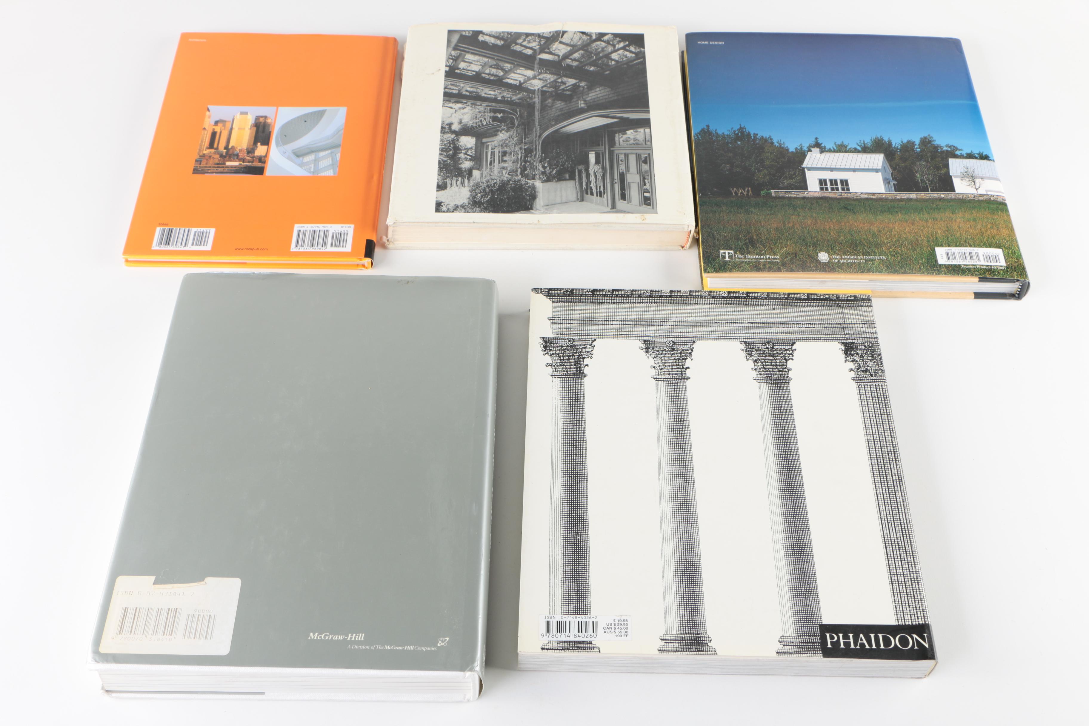 Architecture Books Including "Palladian Style" and "Bernard Maybeck"