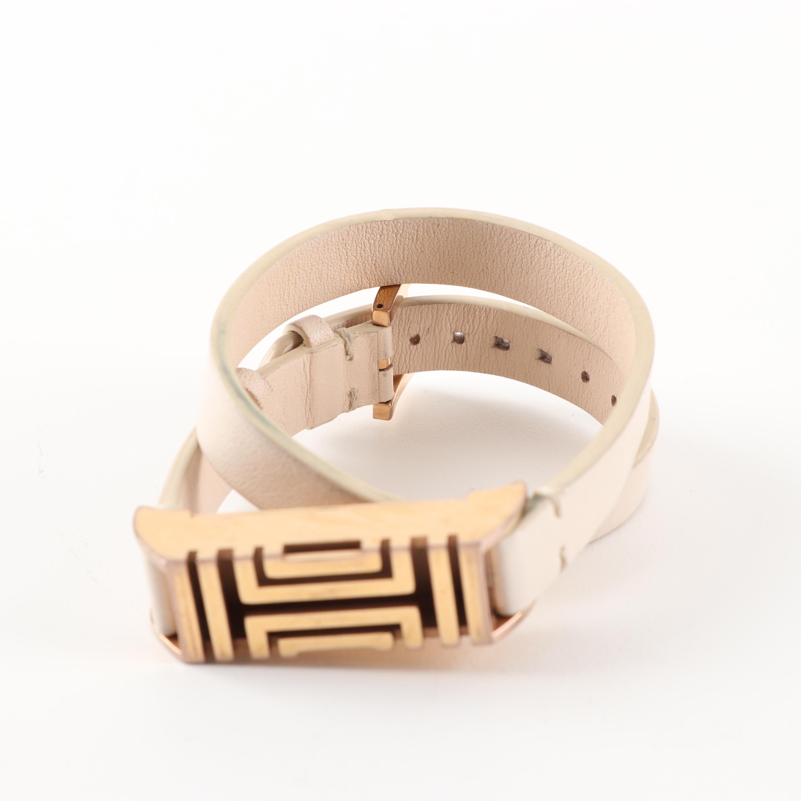 Tory Burch For FitBit Fret Leather Double Wrap Bracelets