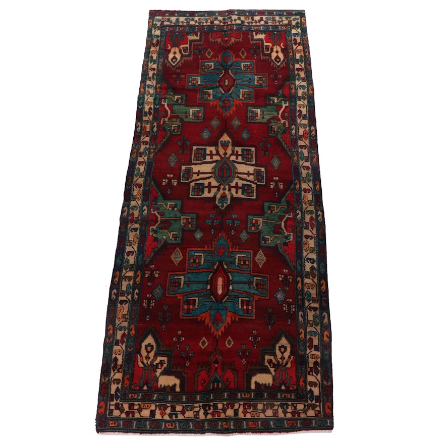 Hand-Knotted Lambalo Kazak Wool Carpet Runner