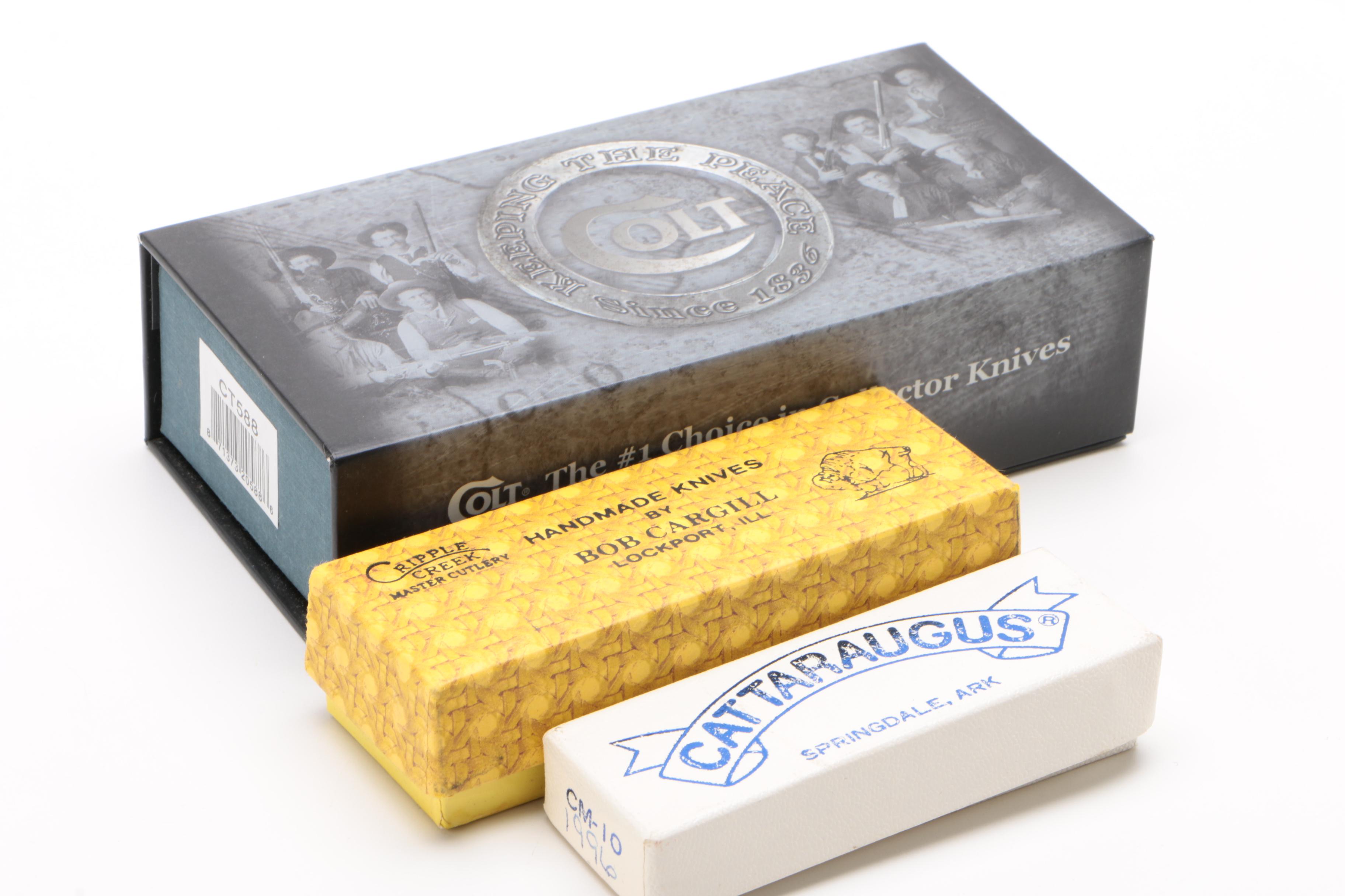 Bone Handled Folding Knives Including Colt "Buckshot Bone" Knife