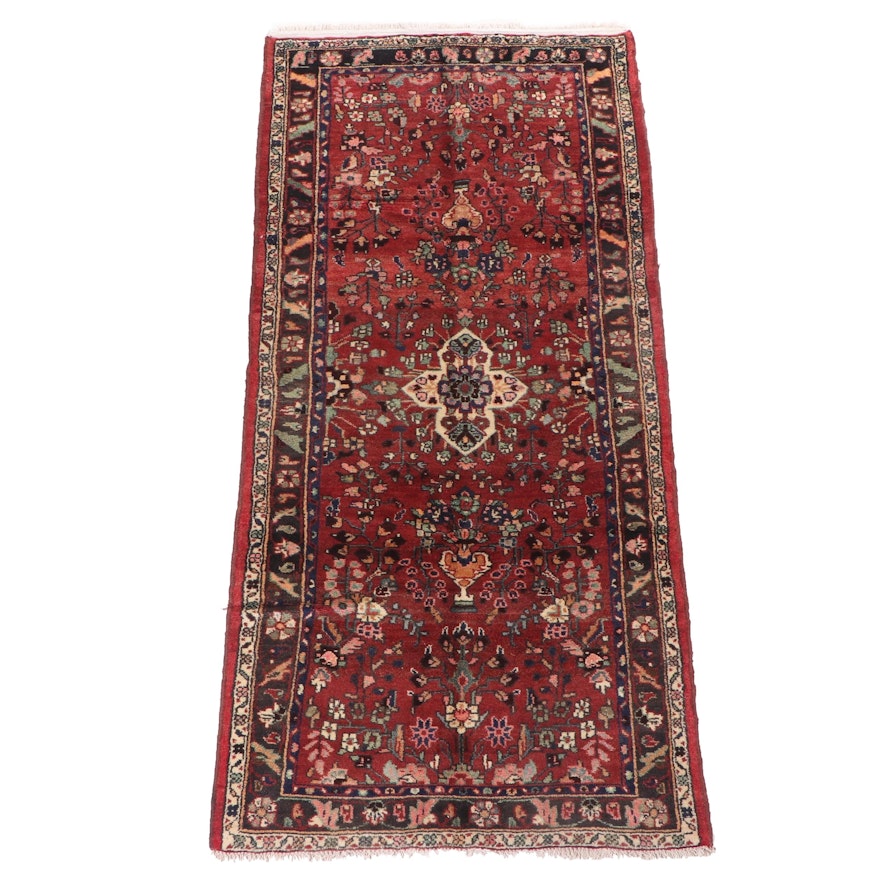 Hand-Knotted Persian Zanjan Wool Vase Rug