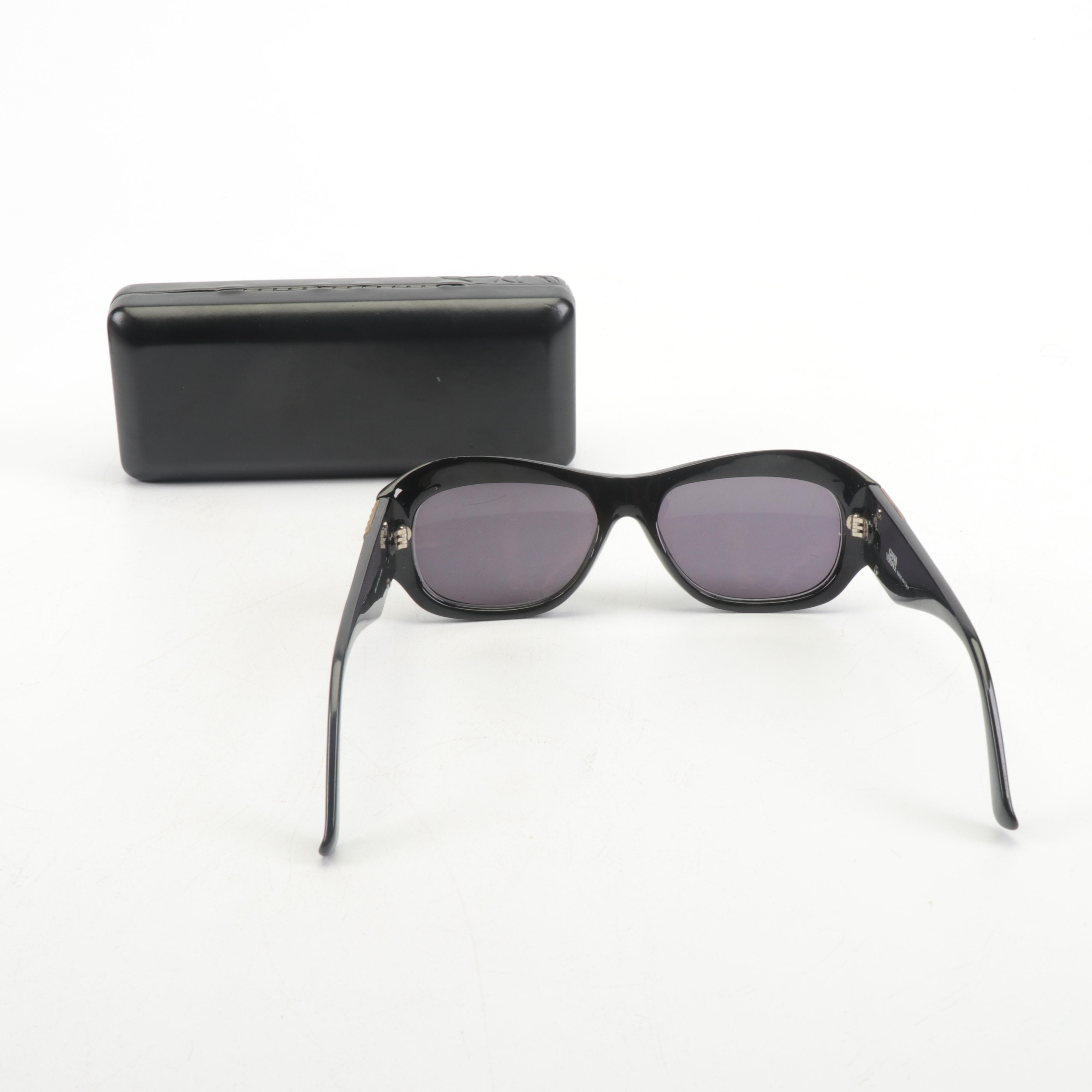 Gianni Versace Model 395 Italian Sunglasses in Black with Case