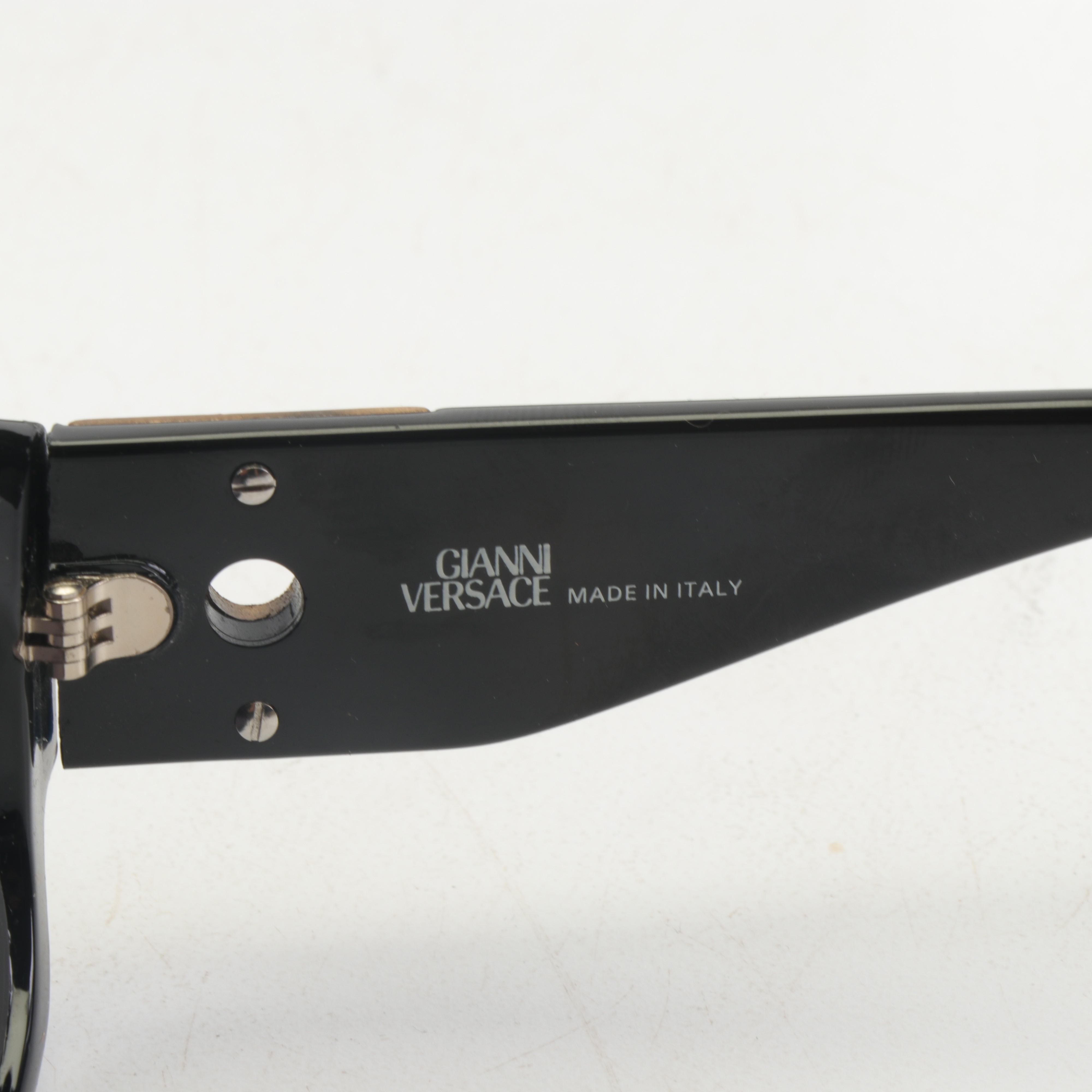 Gianni Versace Model 395 Italian Sunglasses in Black with Case