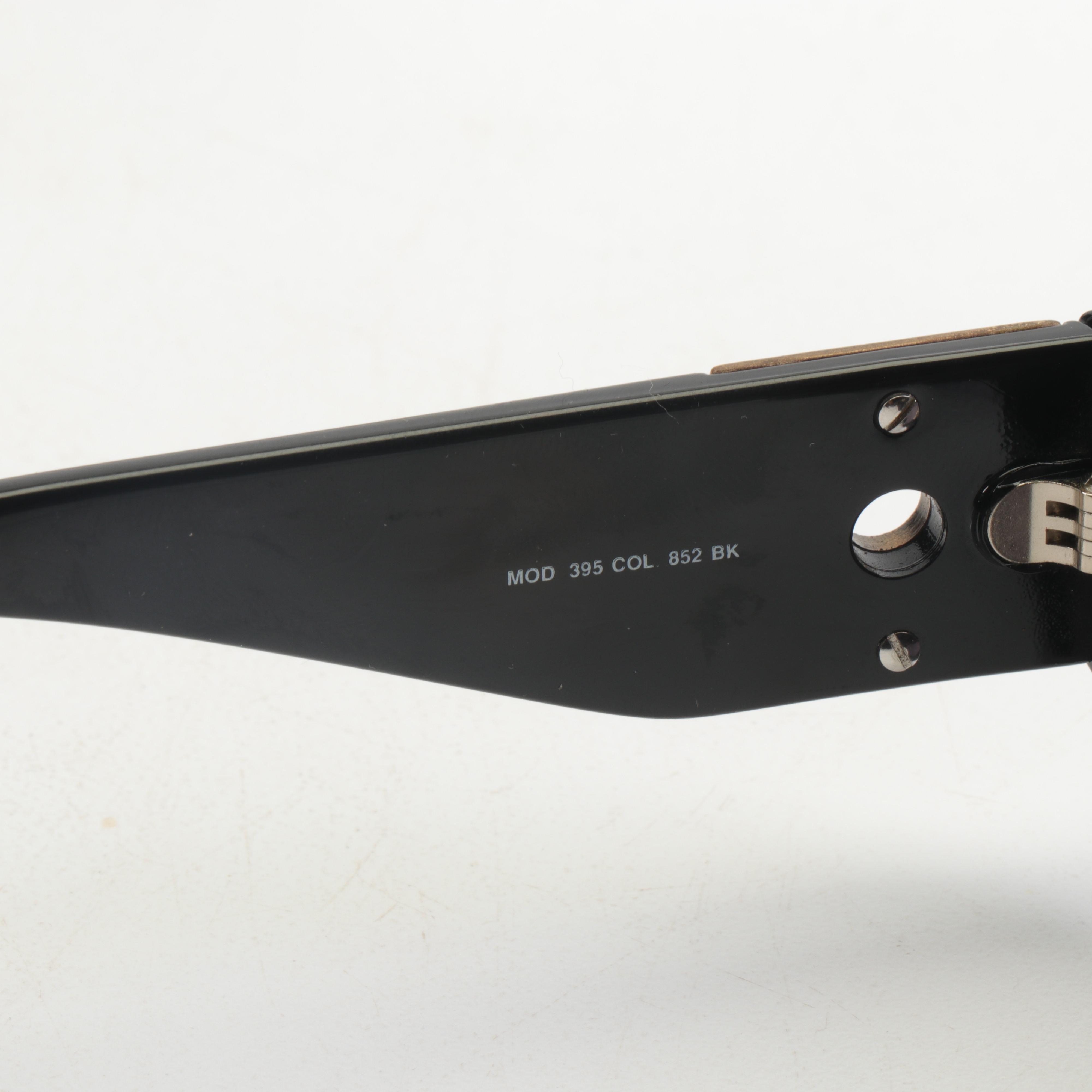 Gianni Versace Model 395 Italian Sunglasses in Black with Case