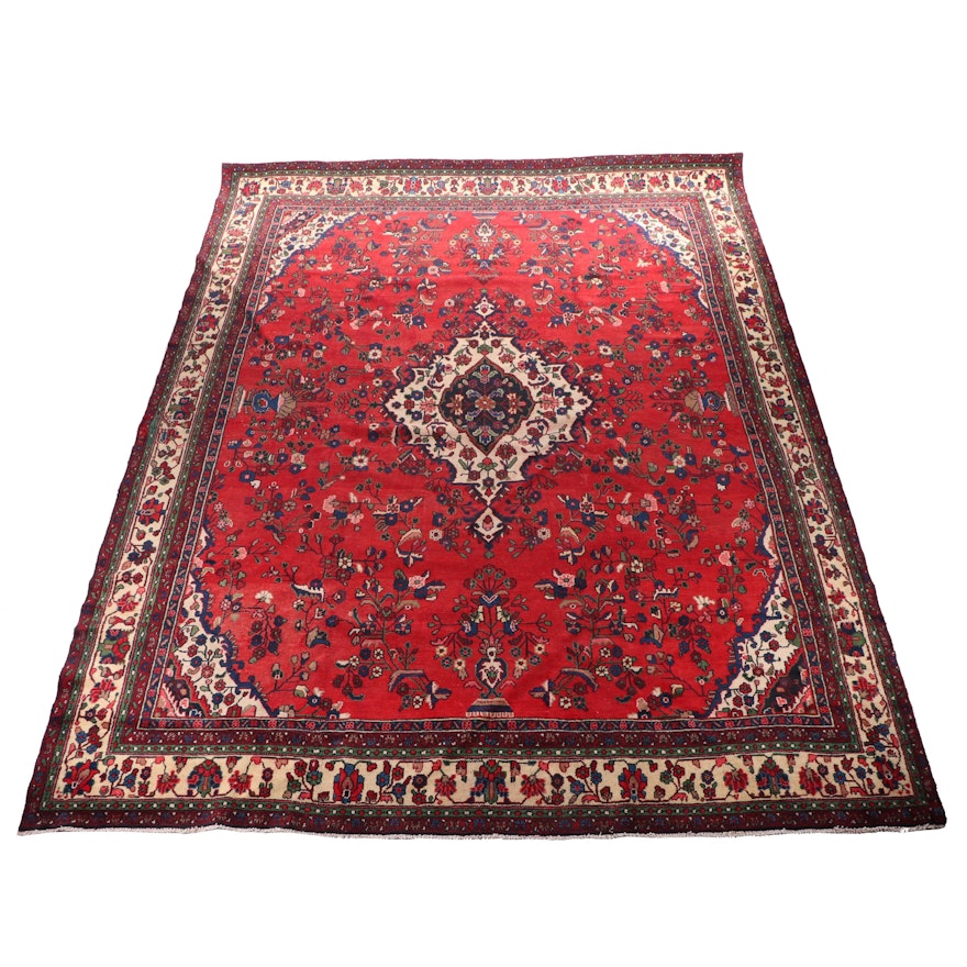 Hand-Knotted Persian Hamadan Wool Room Sized Rug