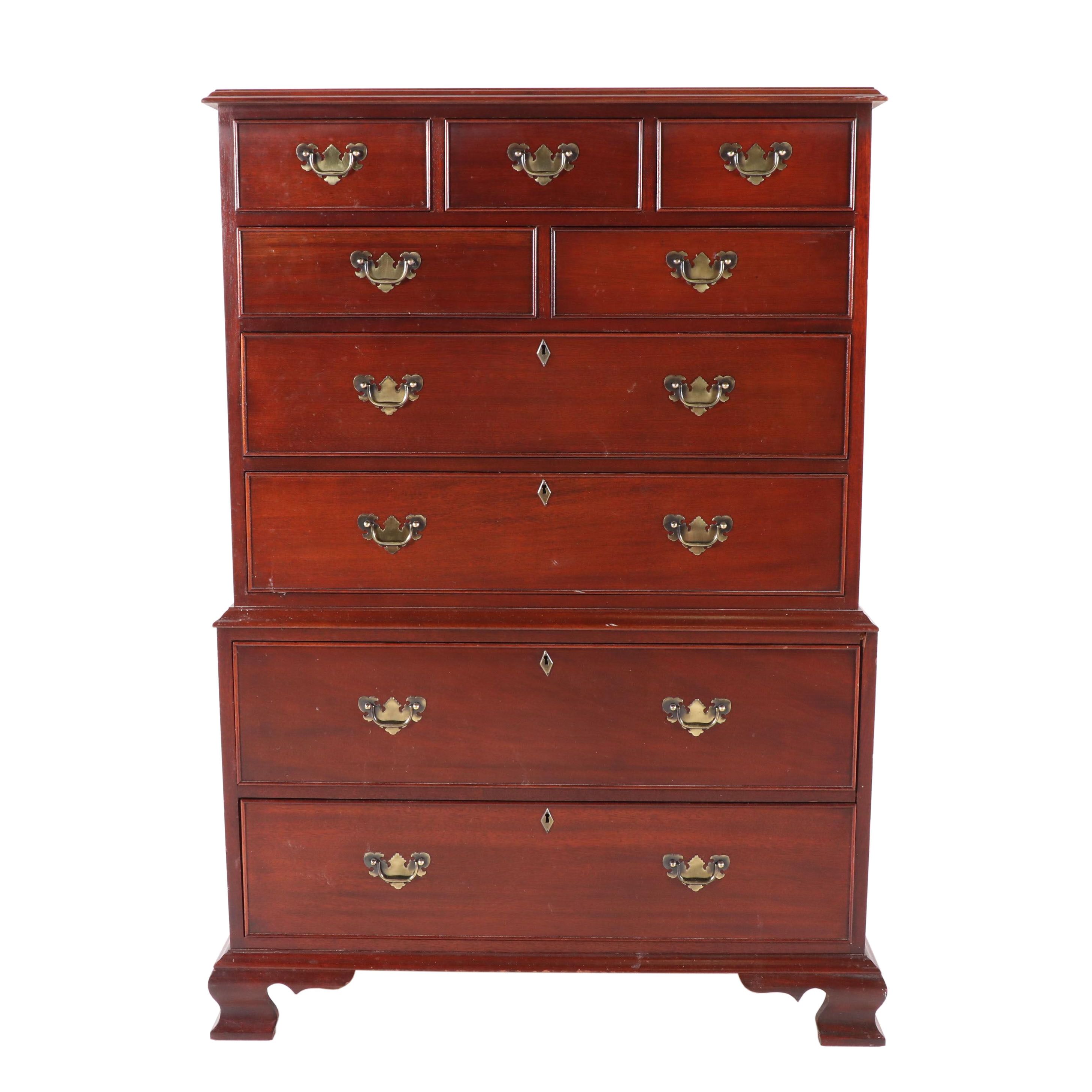 Craftique Mahogany Federal Style Chest on Chest, Mid 20th Century