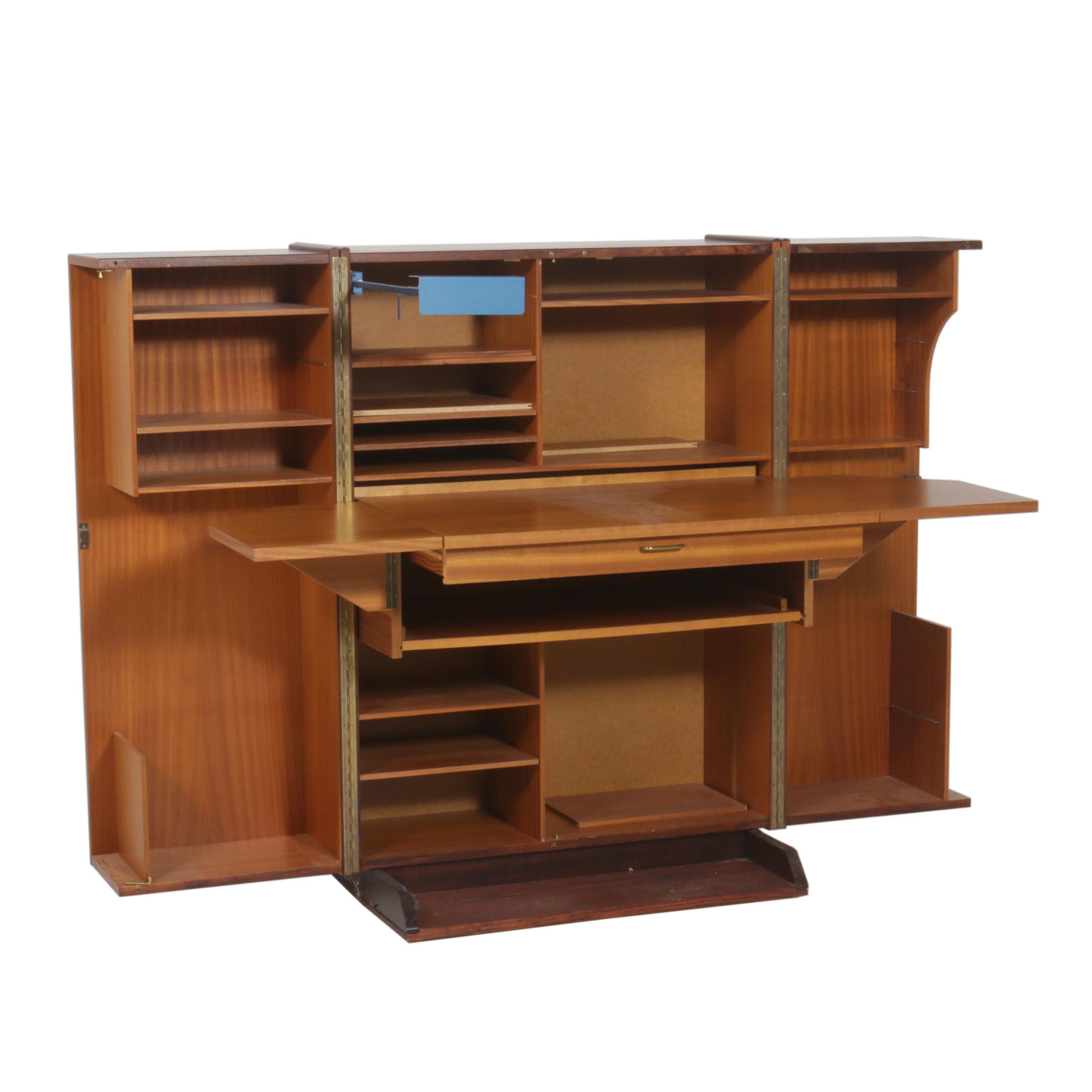 Danish Mid-Century Modern Fold Out Desk in the Style of Glasdam Jensen