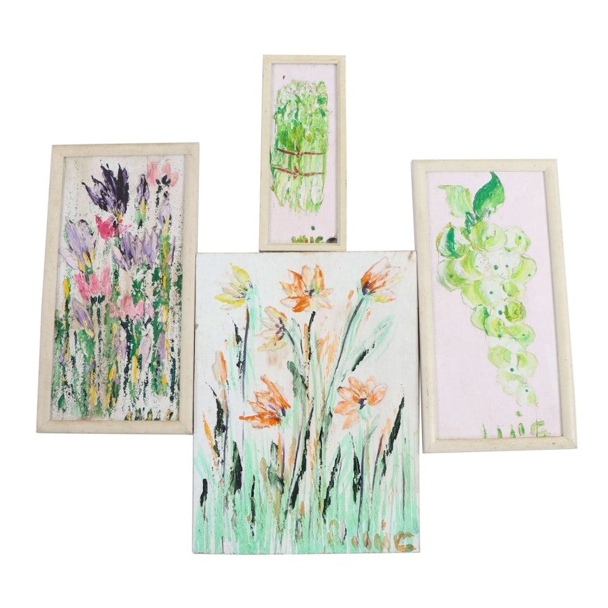 Floral Abstract Floral Oil Paintings