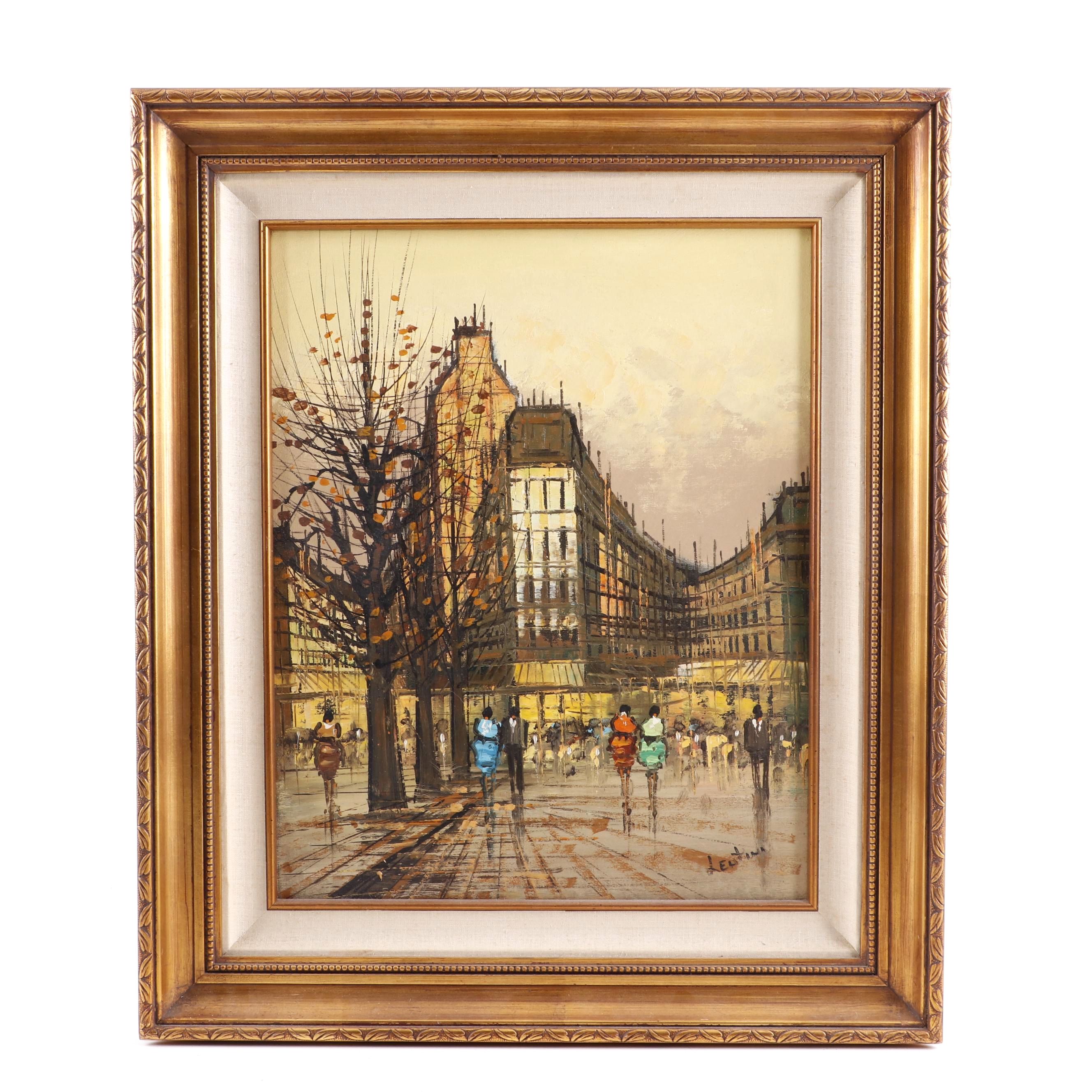 Lentini Oil Painting of Street Scene