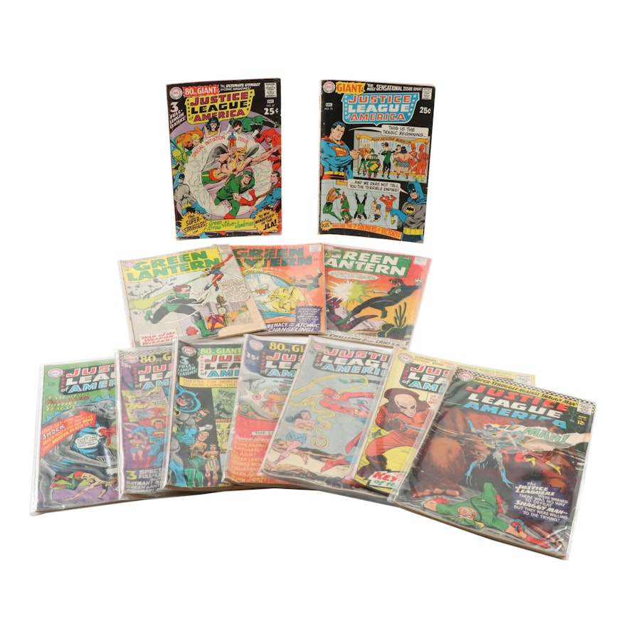 "Justice League of America" and "Green Lantern" Silver Age Comic Books