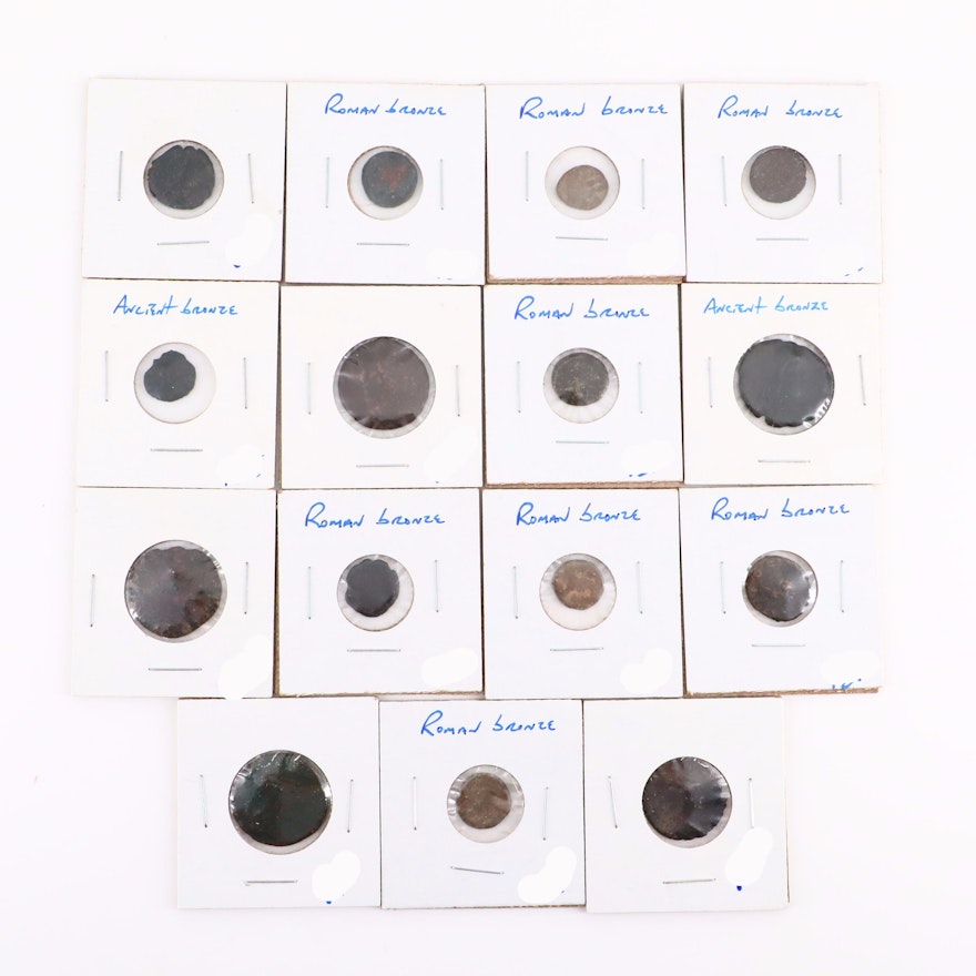 Fifteen Ancient Roman Imperial Bronze AE Coins, ca. 250-400 A.D.