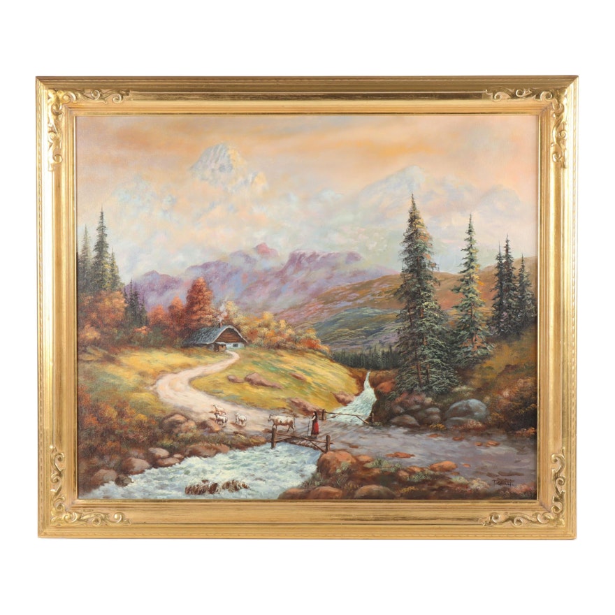 T. Grilli Landscape Oil Painting