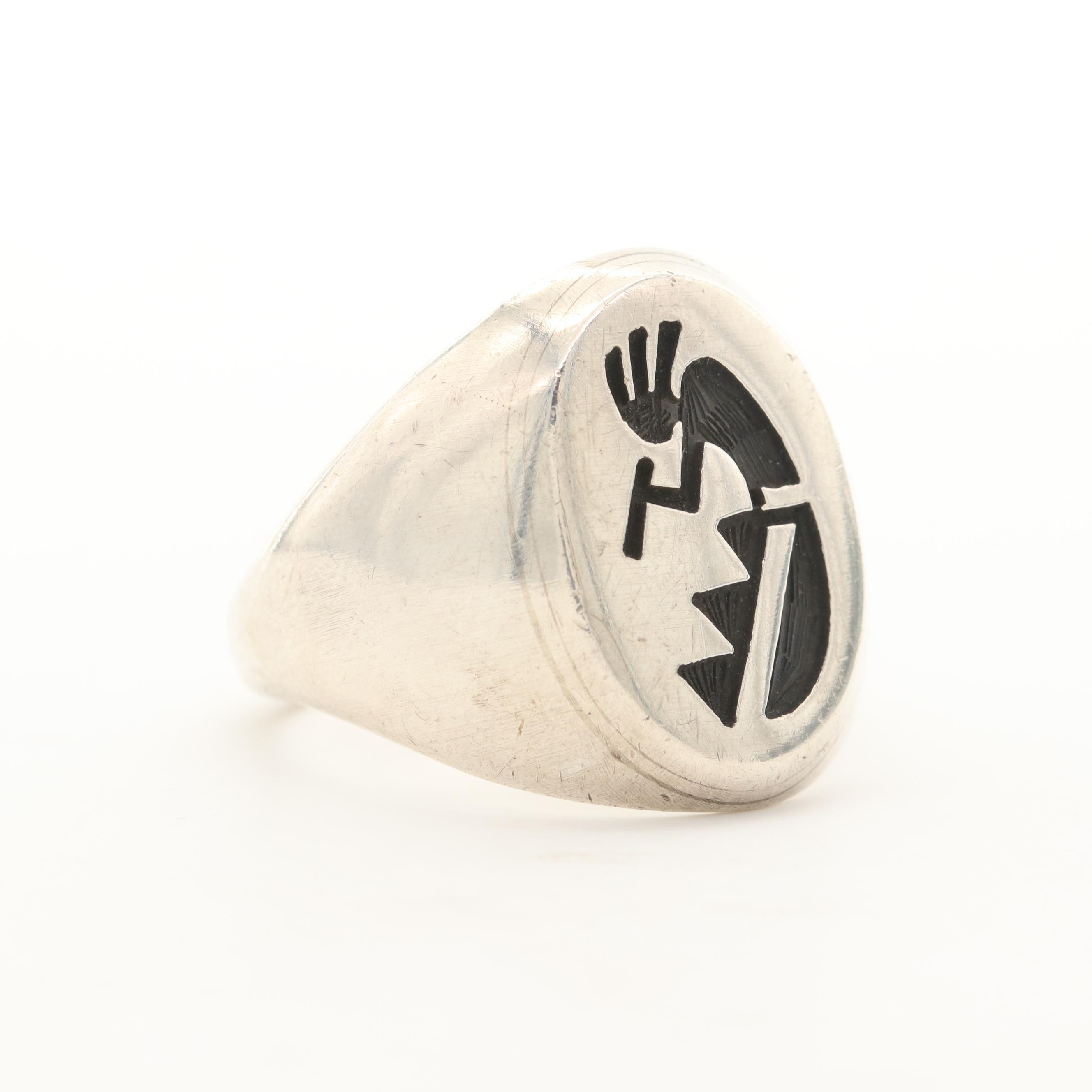 Alvin Taylor, Hopi Sterling Silver Kokopelli Ring