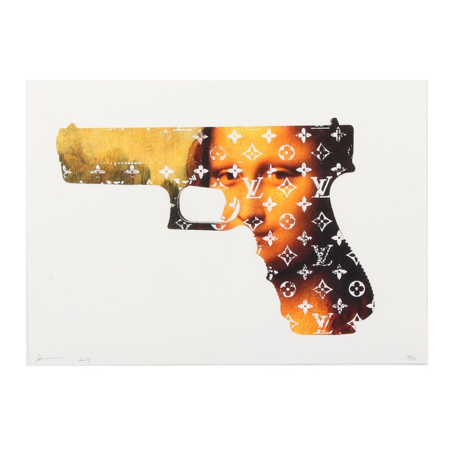 Death NYC Graphic Print "Mona Gun"