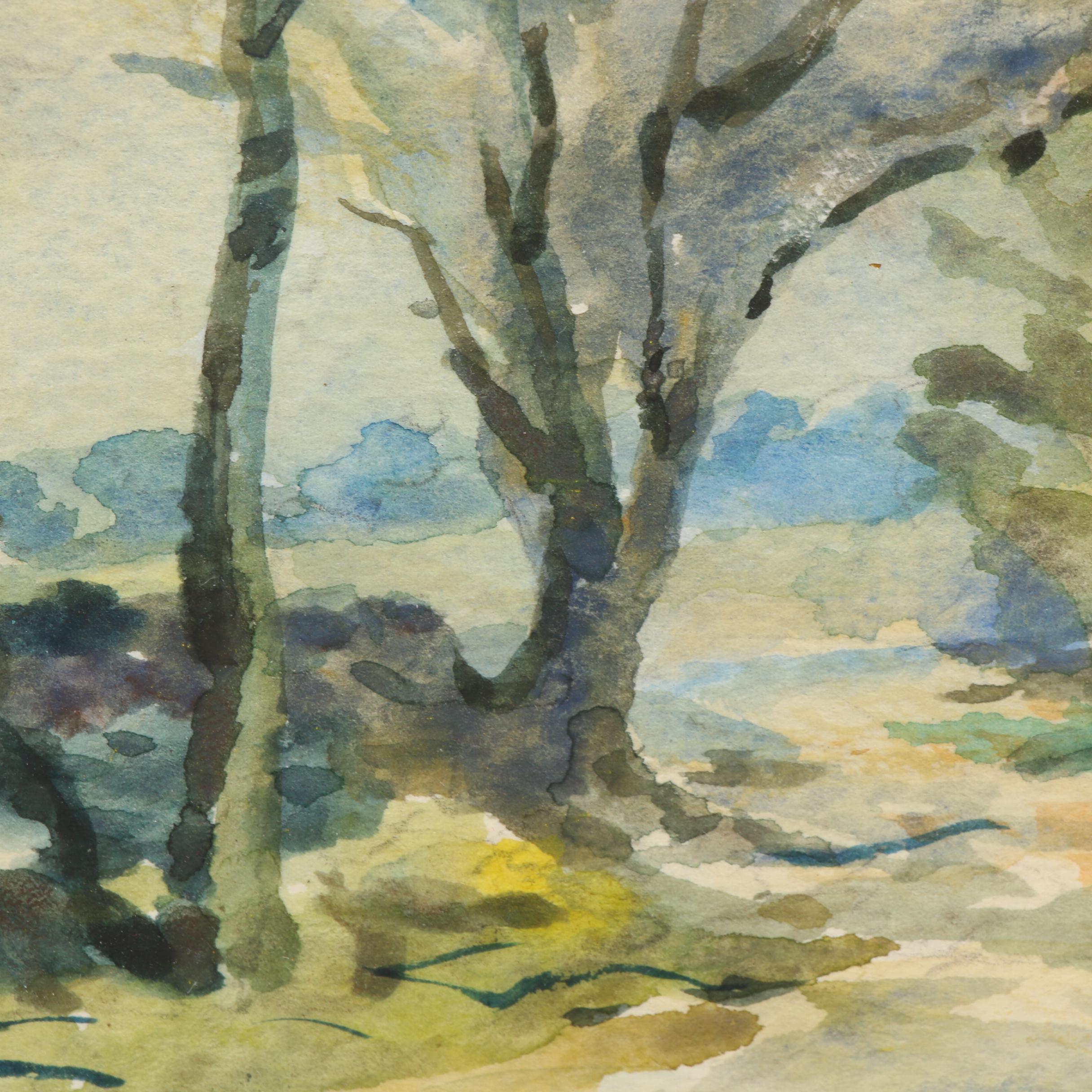 Jack Kellam Watercolor Painting of Fall Landscape