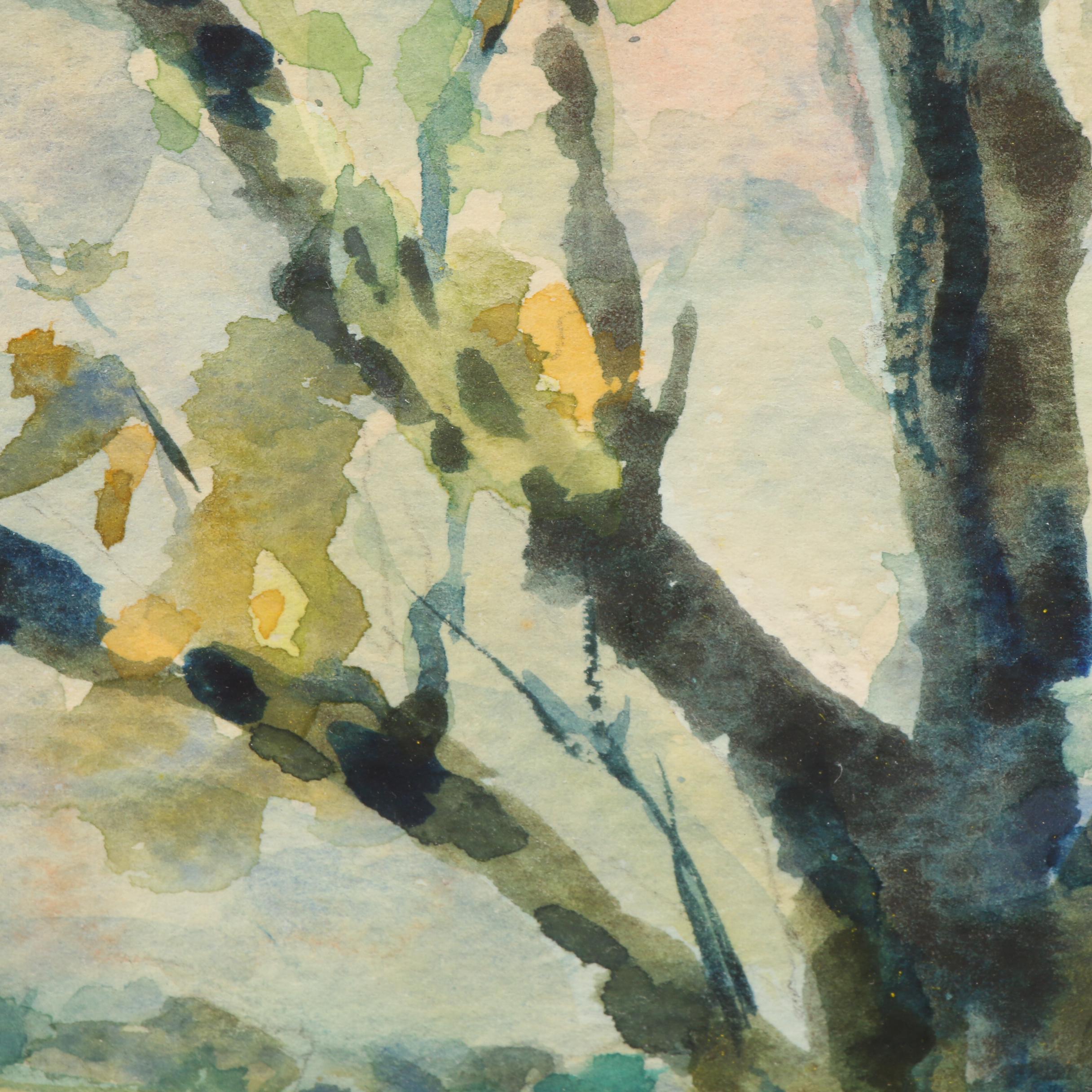 Jack Kellam Watercolor Painting of Fall Landscape