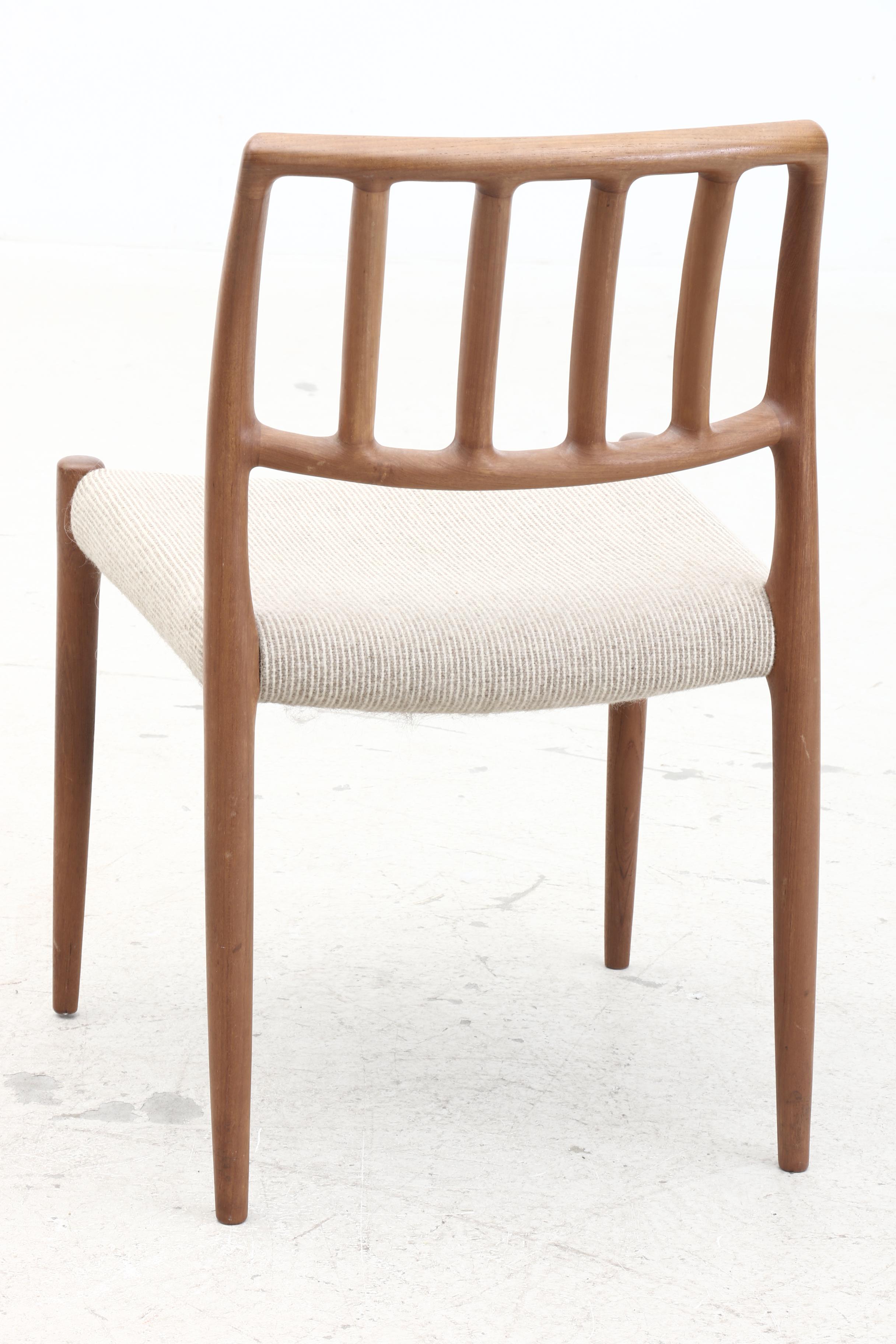Six Danish Modern Teak Dining Chairs, by J.L. Moller Models, Denmark